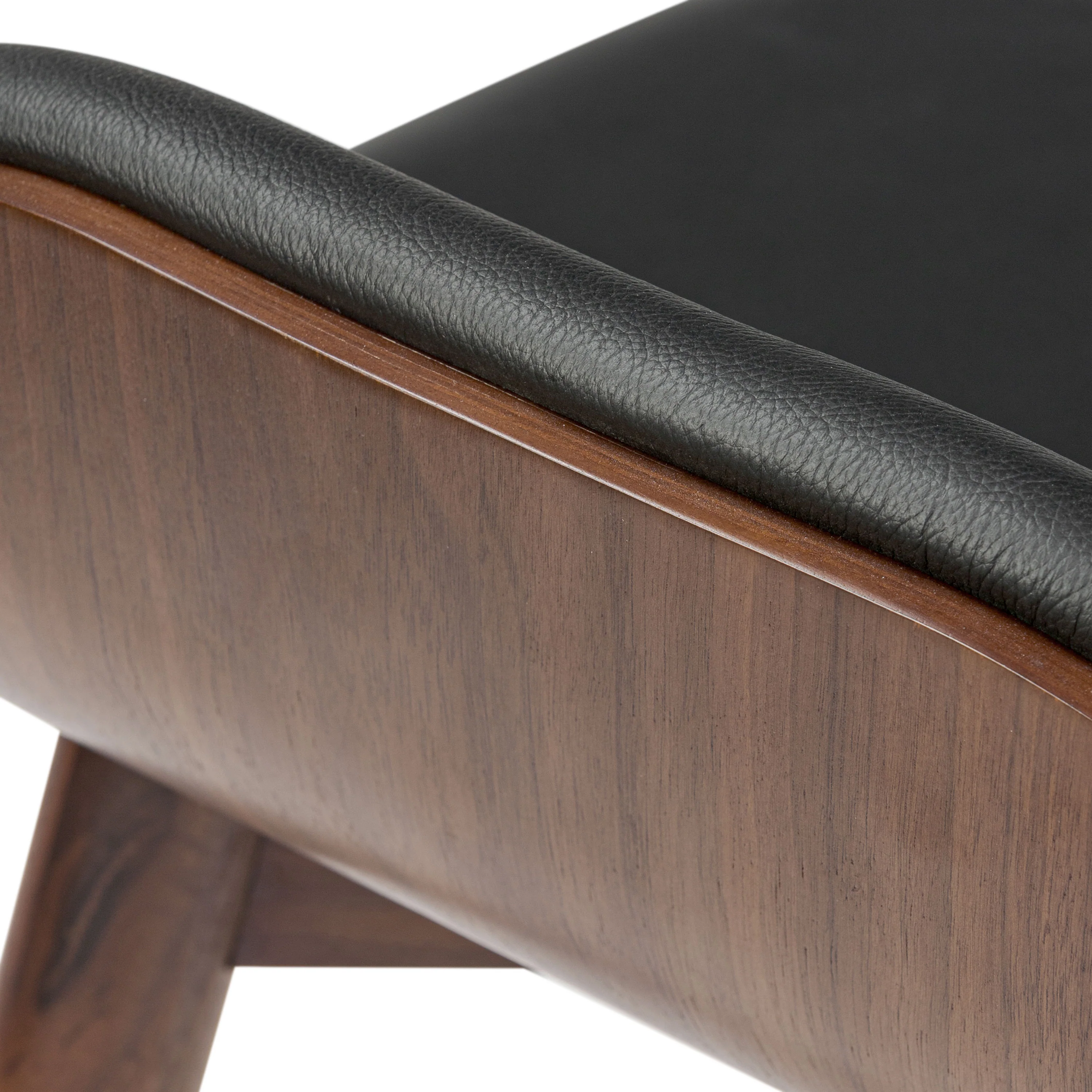 Notello Leather Counter Stool | Black/Walnut - Image 9