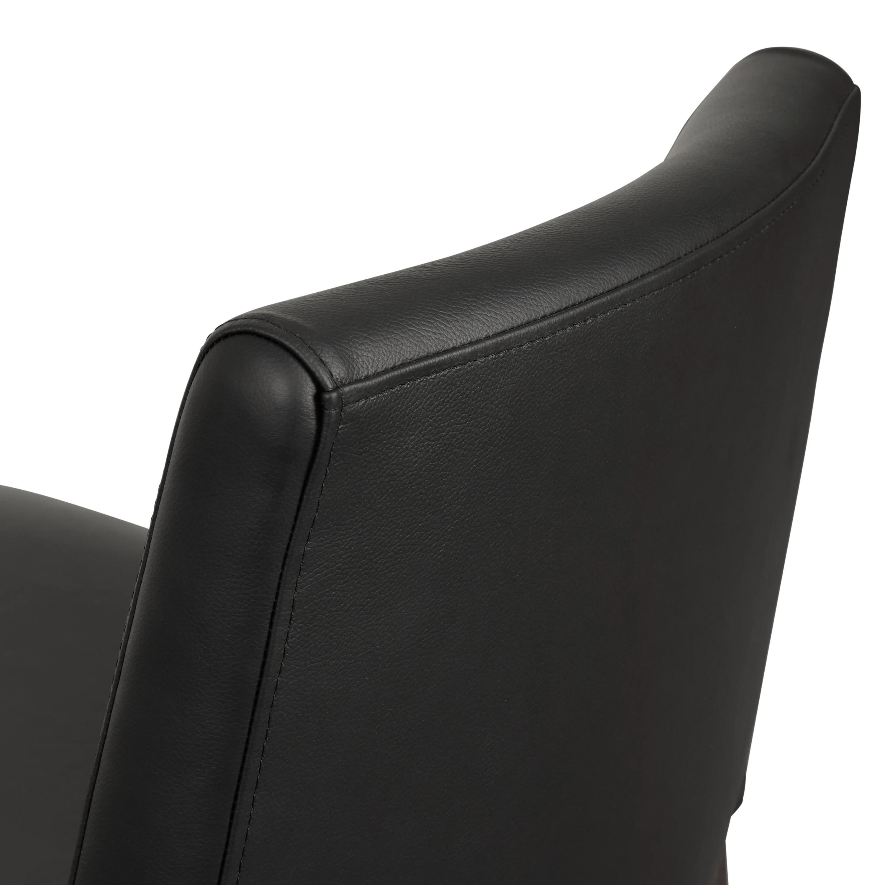 Oliva Leather Dining Chair | Black/Walnut - Image 10