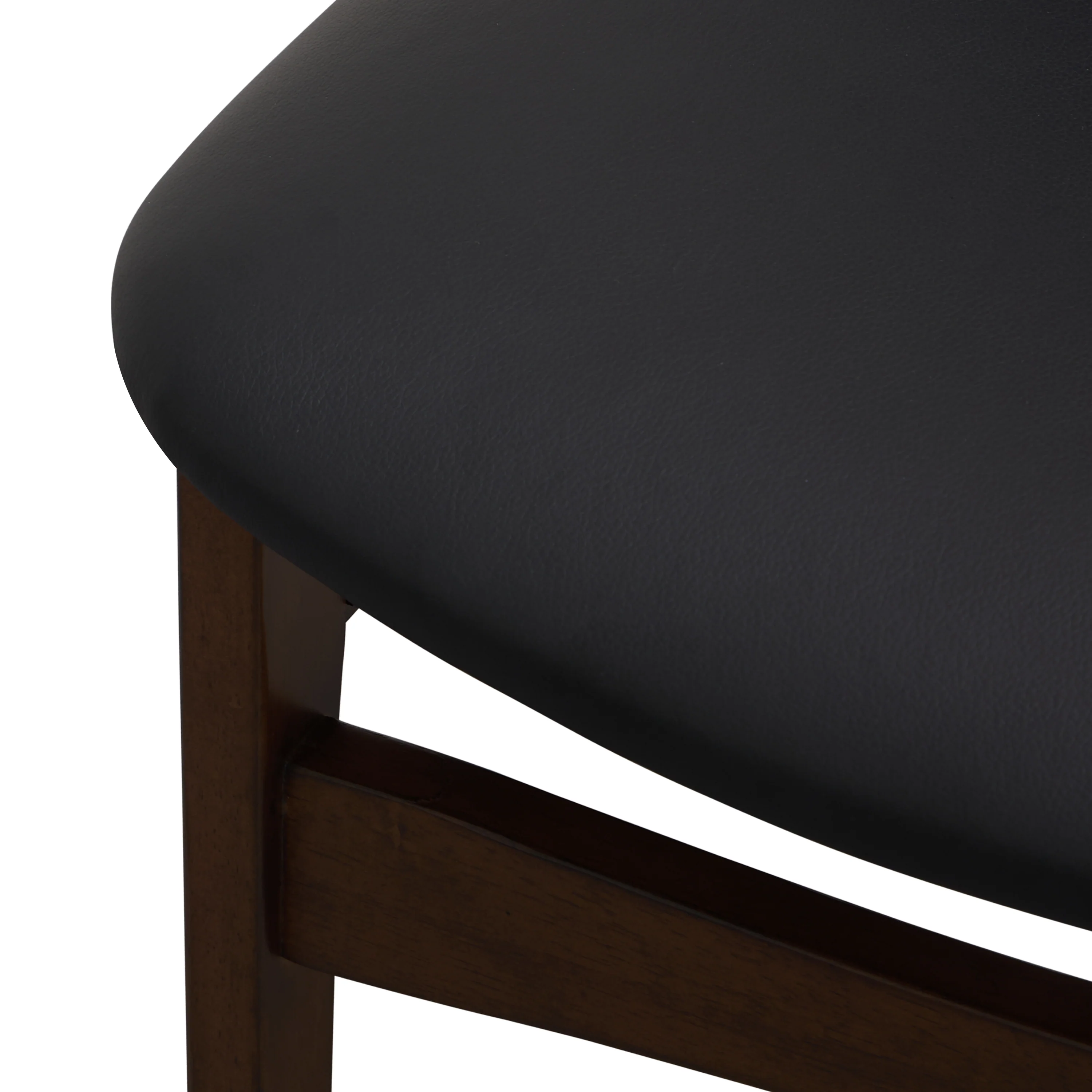 Oliva Leather Dining Chair | Black/Walnut - Image 11