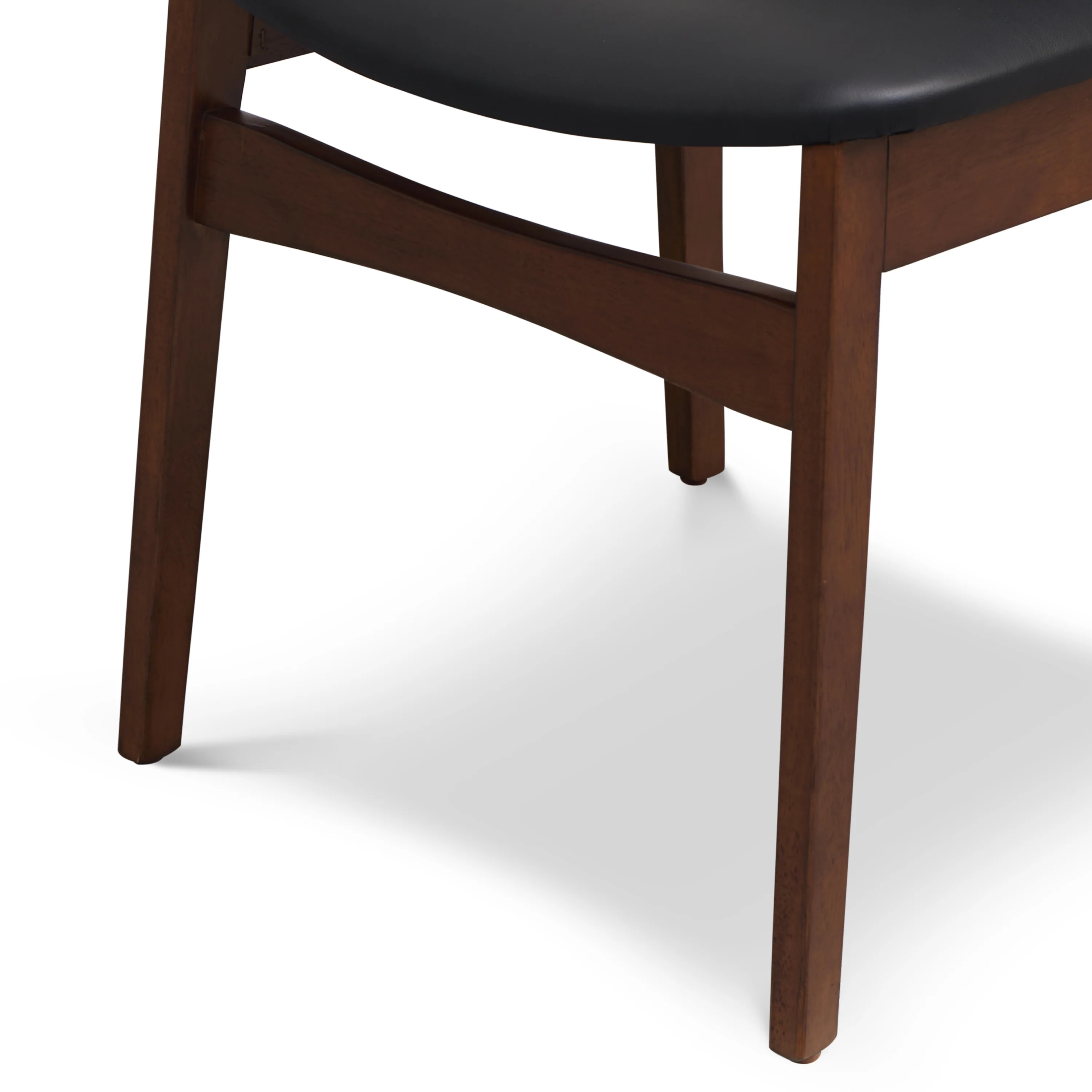 Oliva Leather Dining Chair | Black/Walnut - Image 12