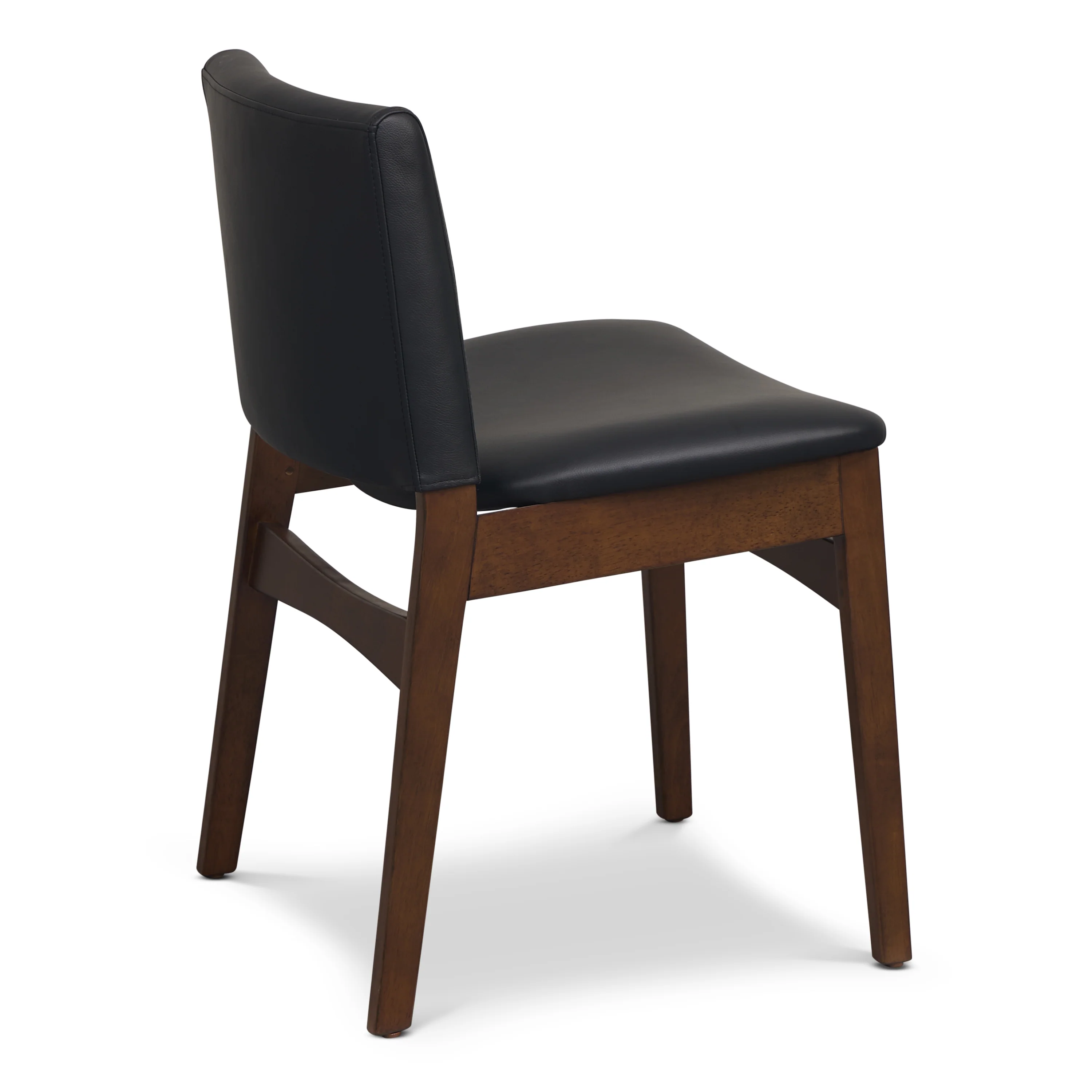 Oliva Leather Dining Chair | Black/Walnut - Image 6