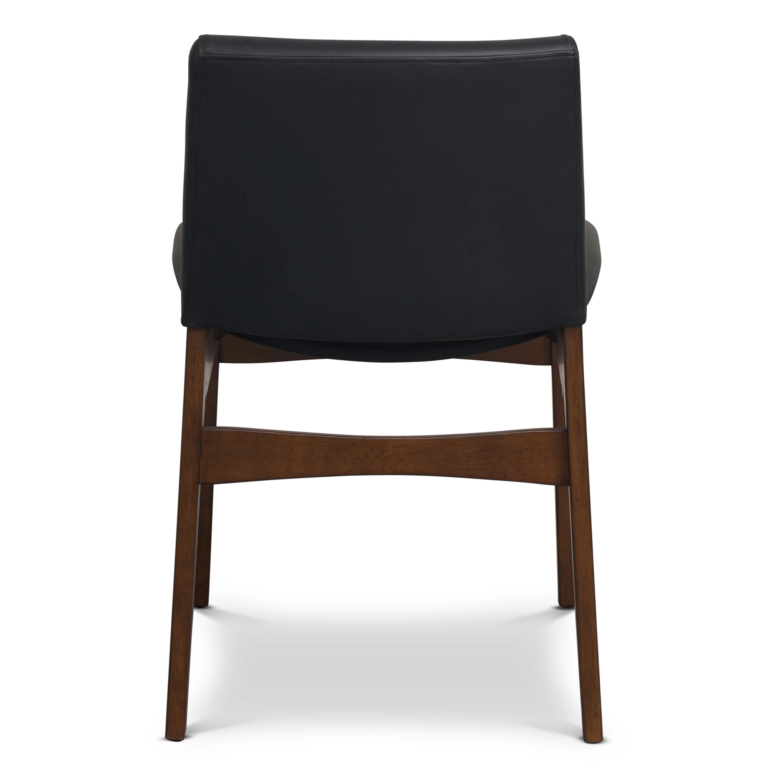 Oliva Leather Dining Chair | Black/Walnut - Image 7