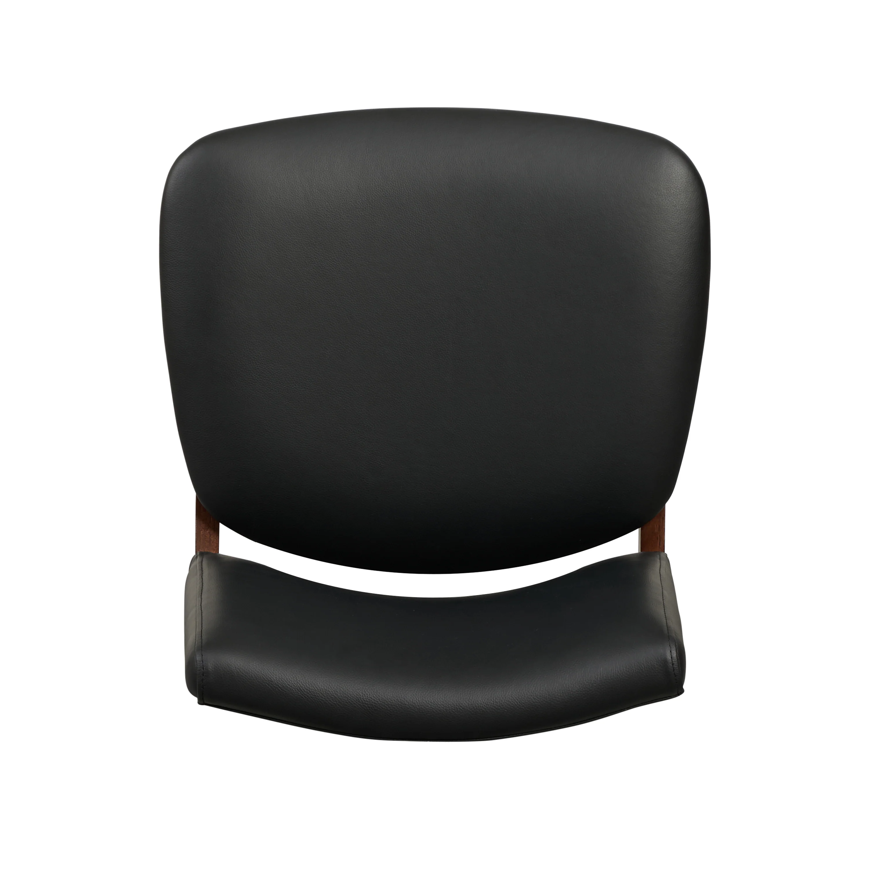 Oliva Leather Dining Chair | Black/Walnut - Image 8