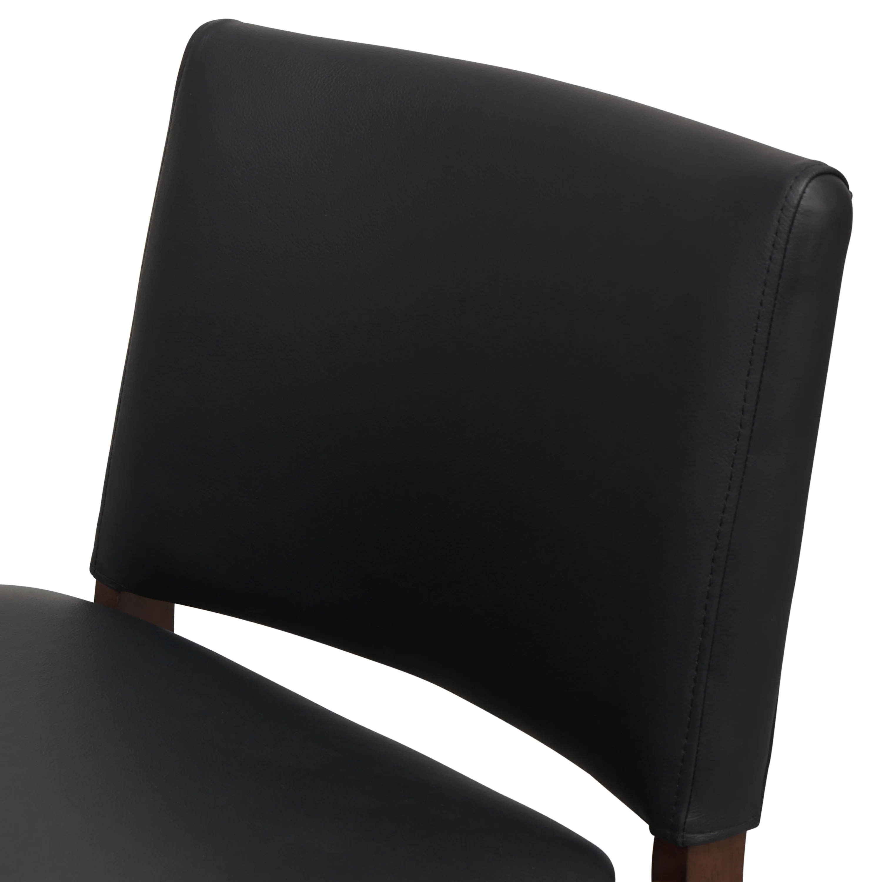 Oliva Leather Dining Chair | Black/Walnut - Image 9