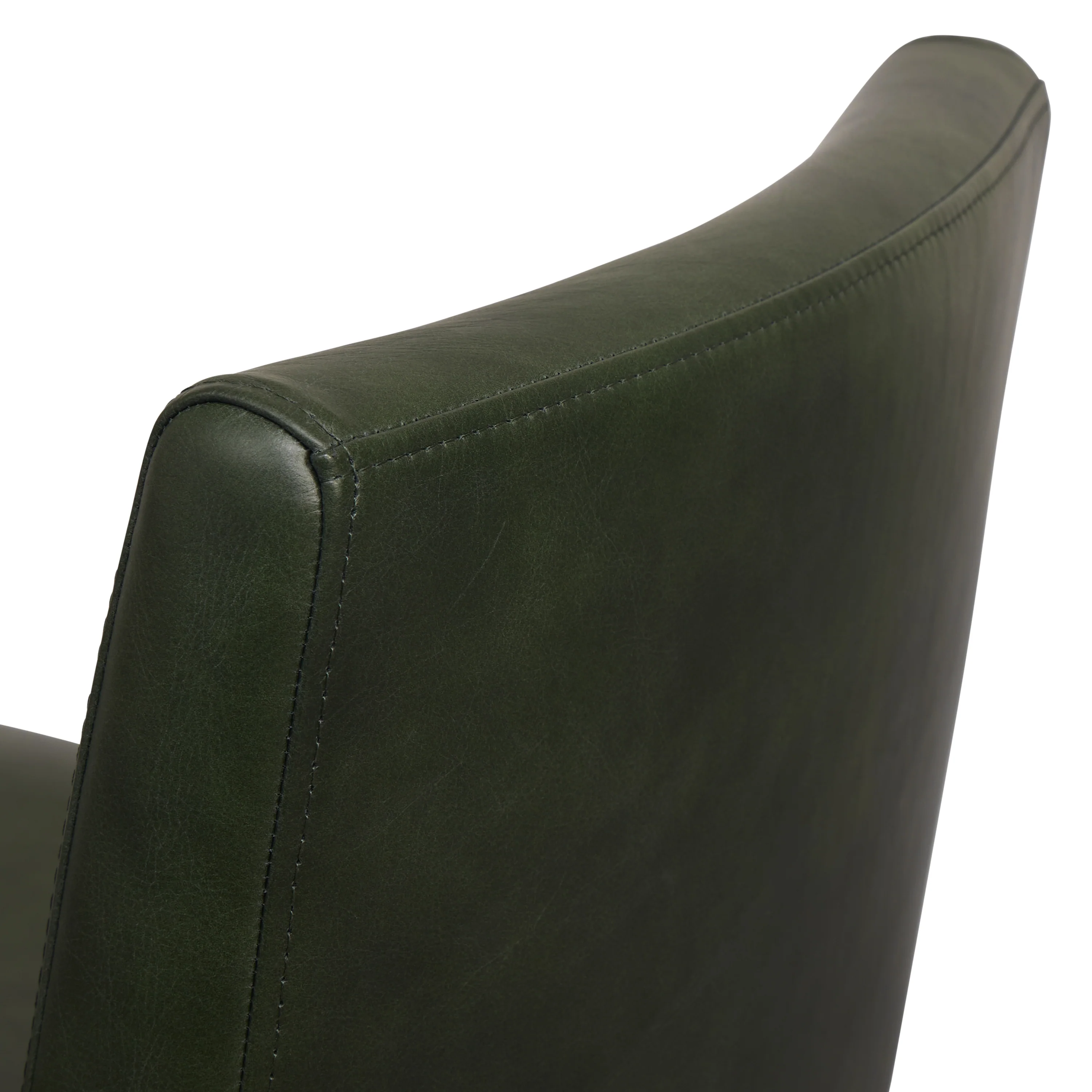 Oliva Leather Dining Chair | Green/Walnut - Image 10