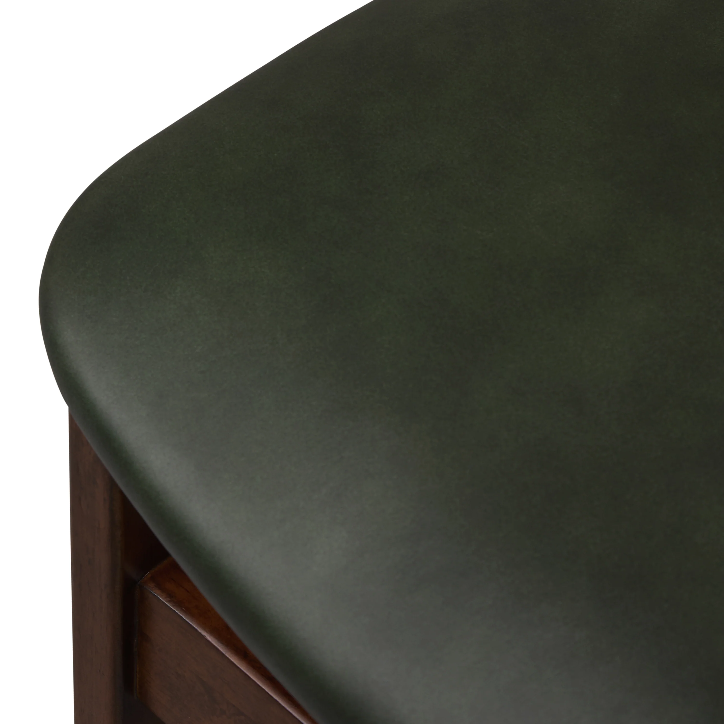 Oliva Leather Dining Chair | Green/Walnut - Image 11