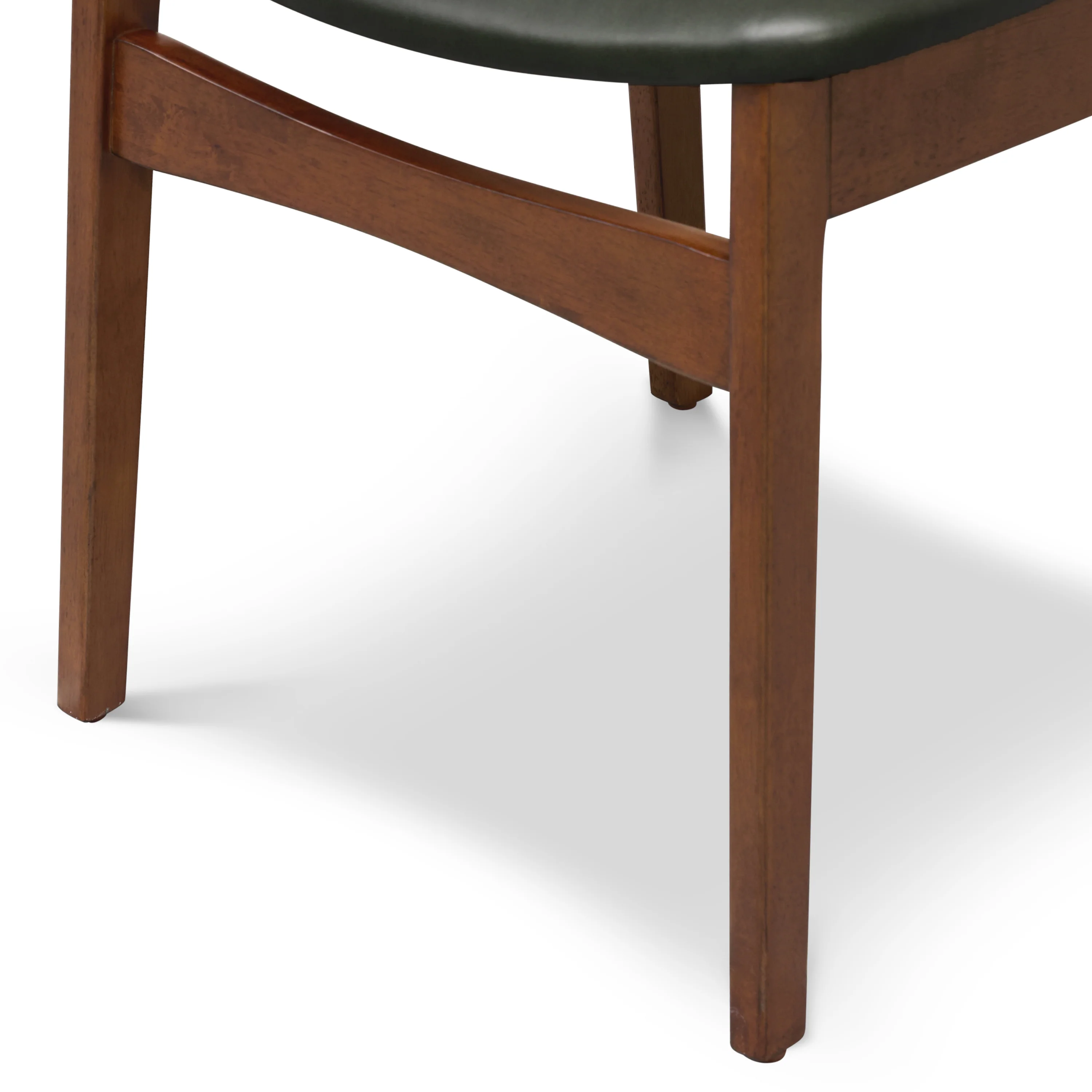 Oliva Leather Dining Chair | Green/Walnut - Image 12