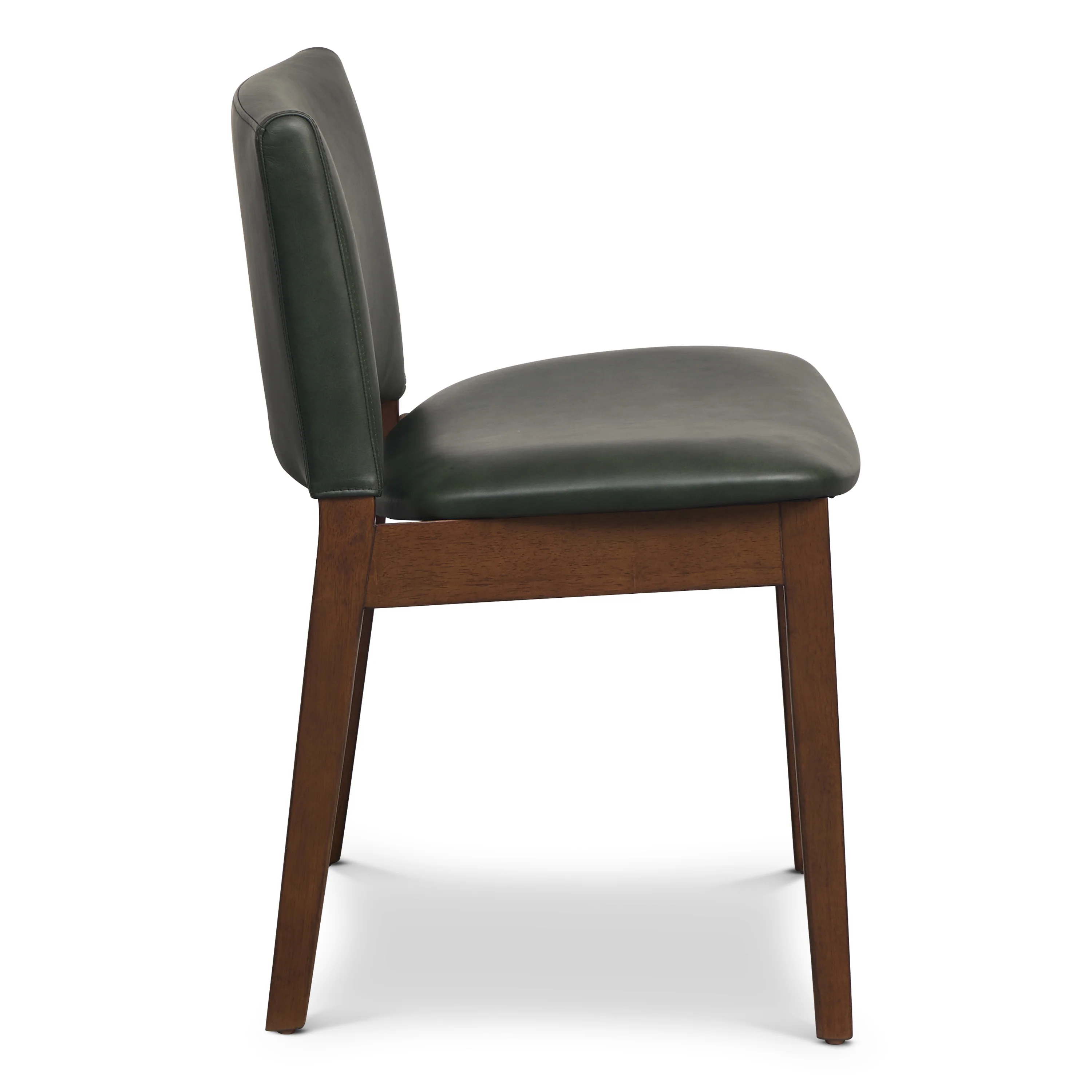 Oliva Leather Dining Chair | Green/Walnut - Image 5