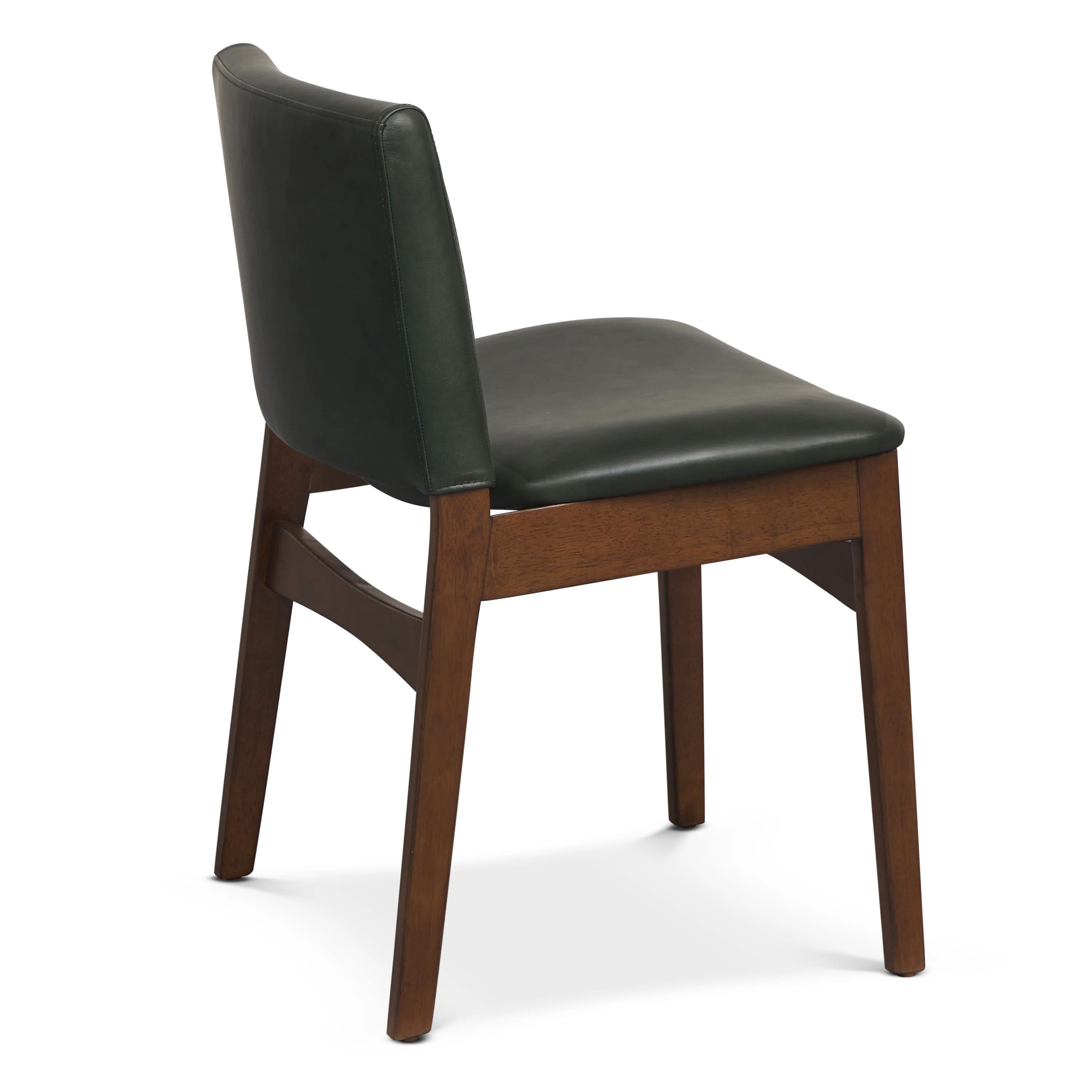 Oliva Leather Dining Chair | Green/Walnut - Image 6