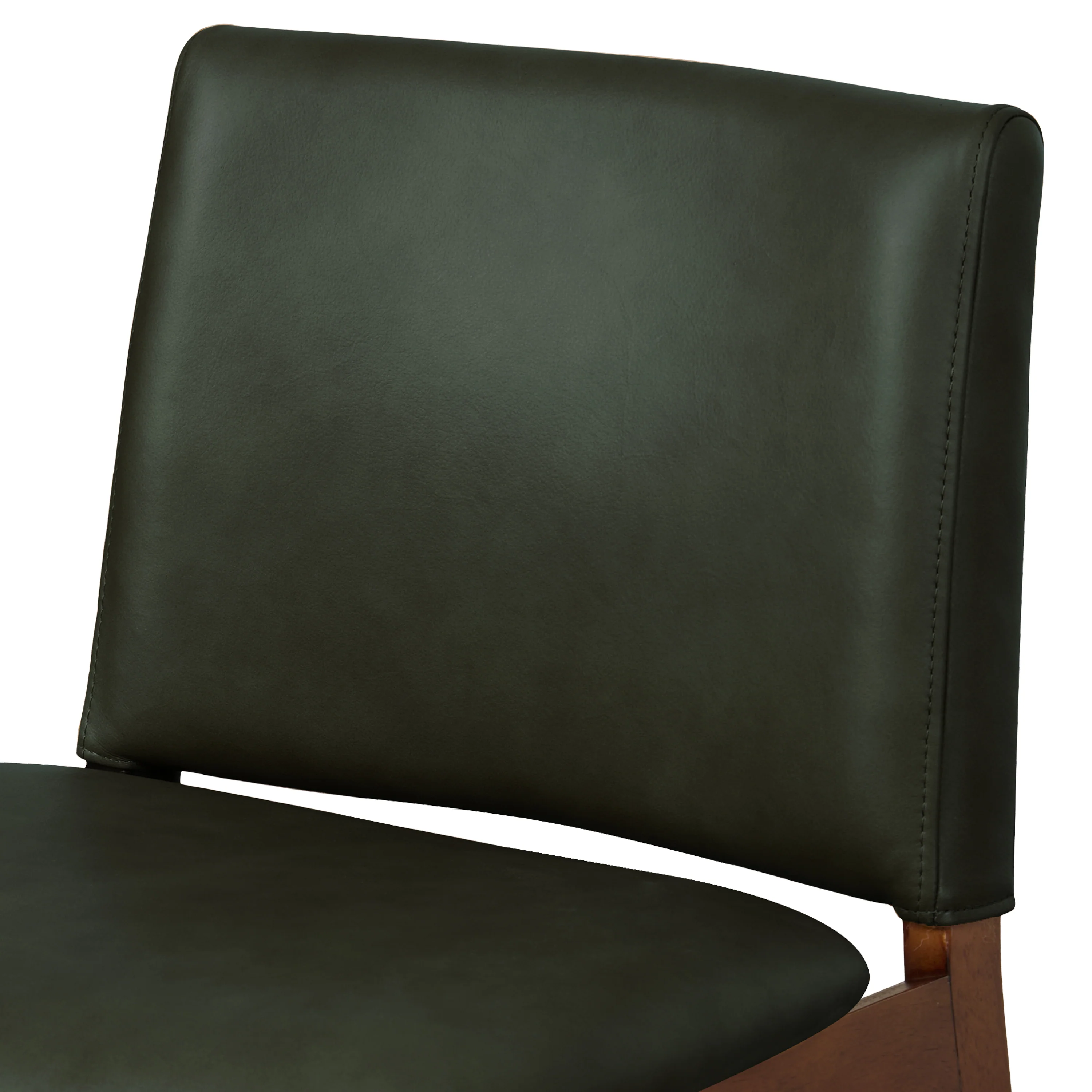 Oliva Leather Dining Chair | Green/Walnut - Image 9