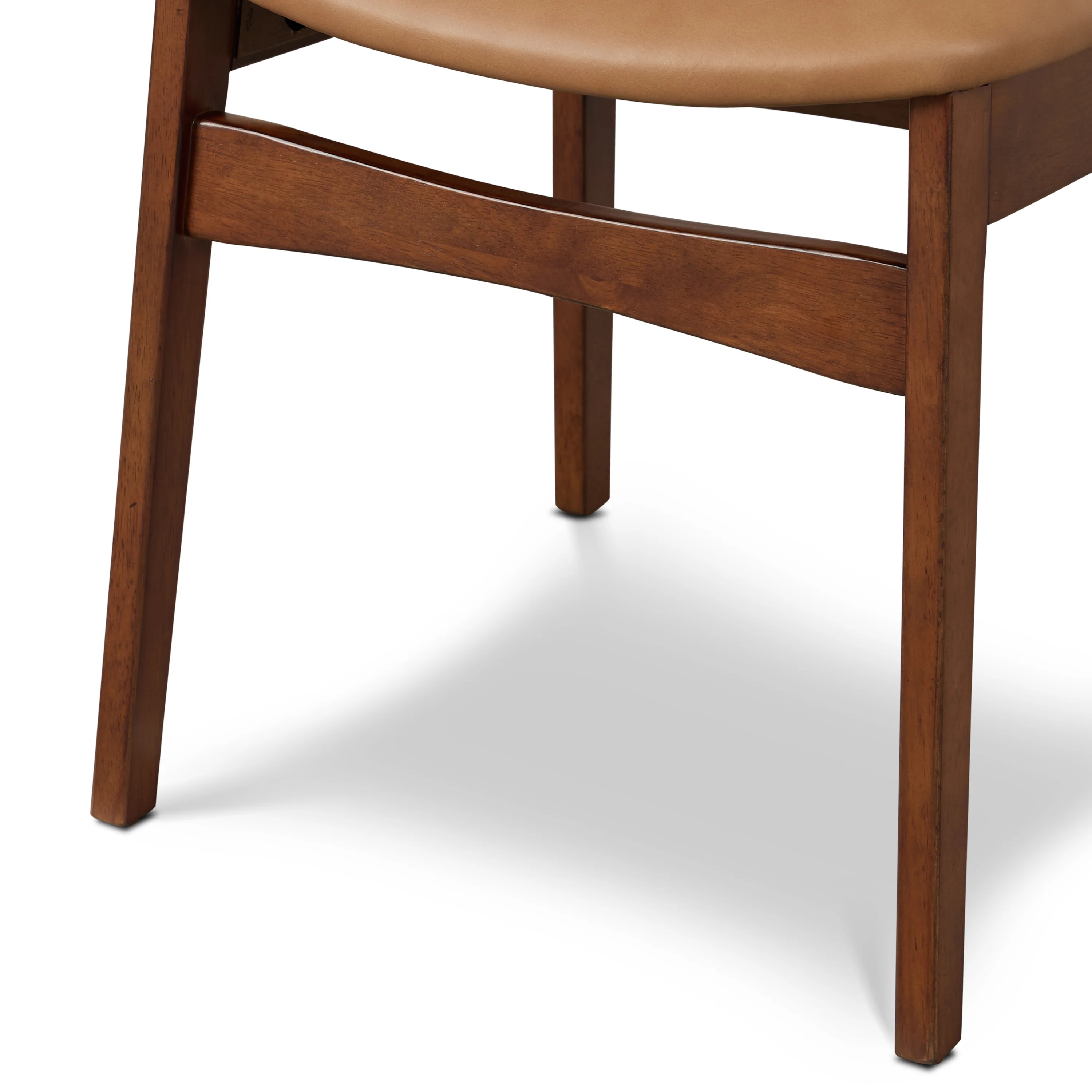 Oliva Leather Dining Chair | Tan/Walnut - Image 12