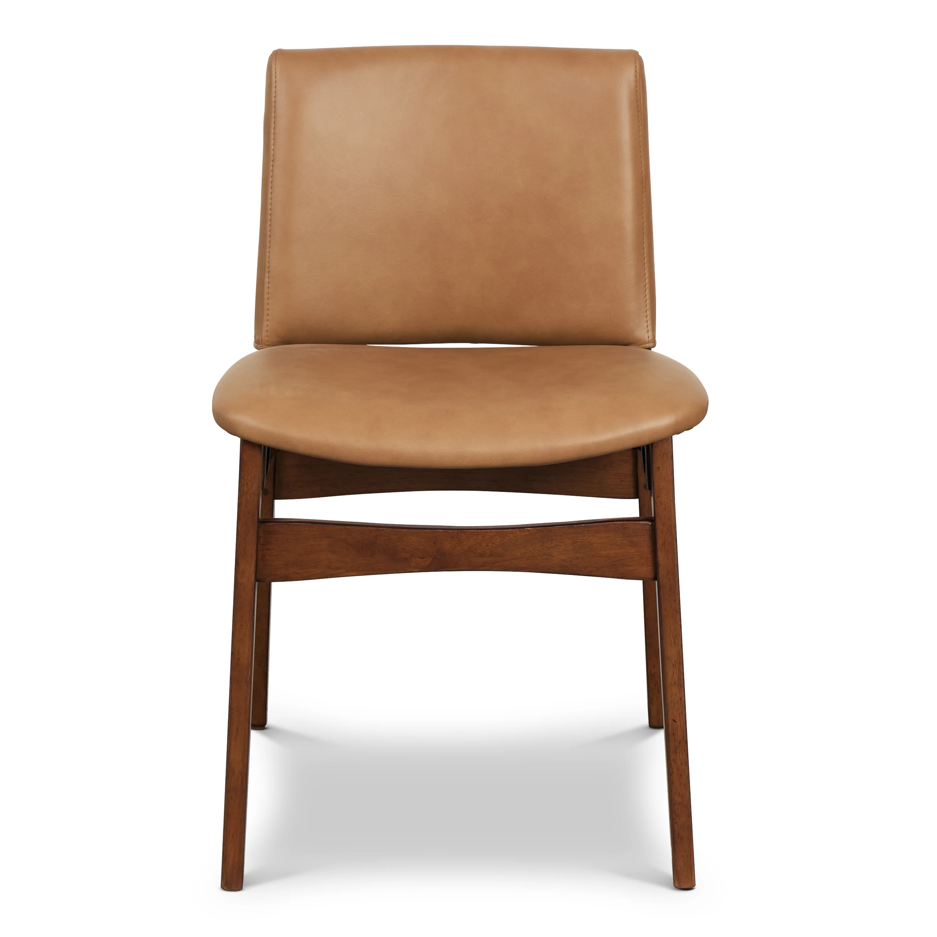 Oliva Leather Dining Chair | Tan/Walnut - Image 3