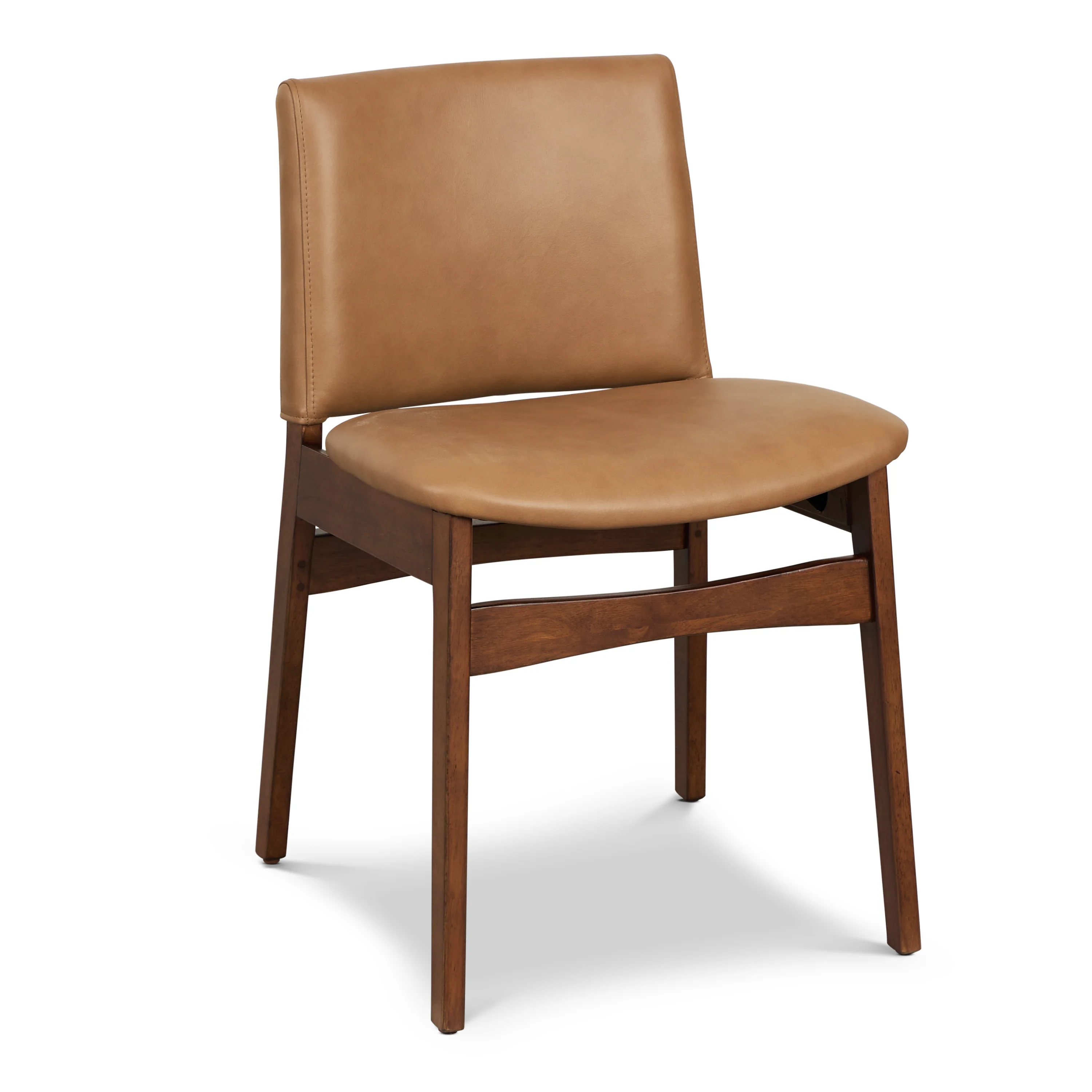 Oliva Leather Dining Chair | Tan/Walnut - Image 4