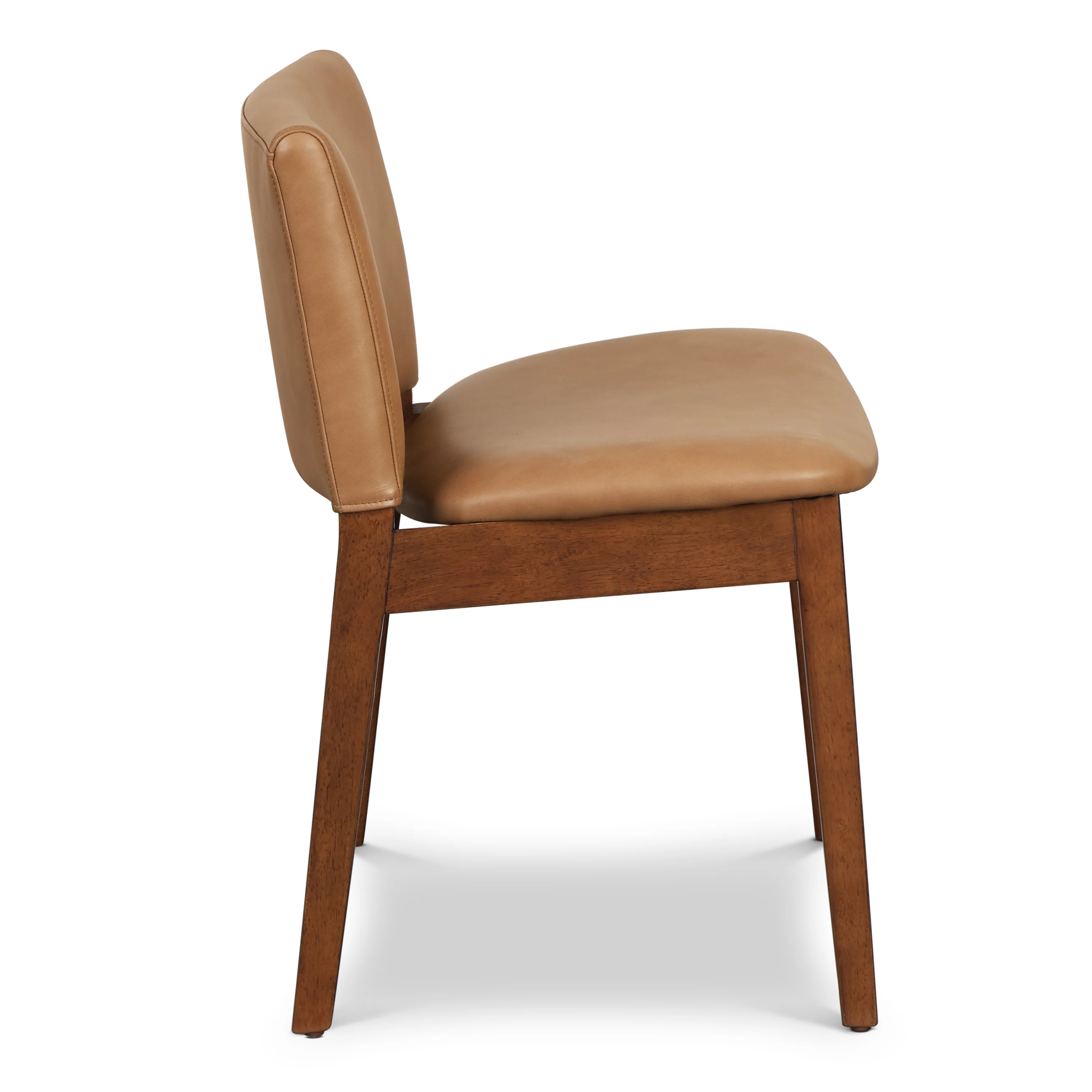 Oliva Leather Dining Chair | Tan/Walnut - Image 5