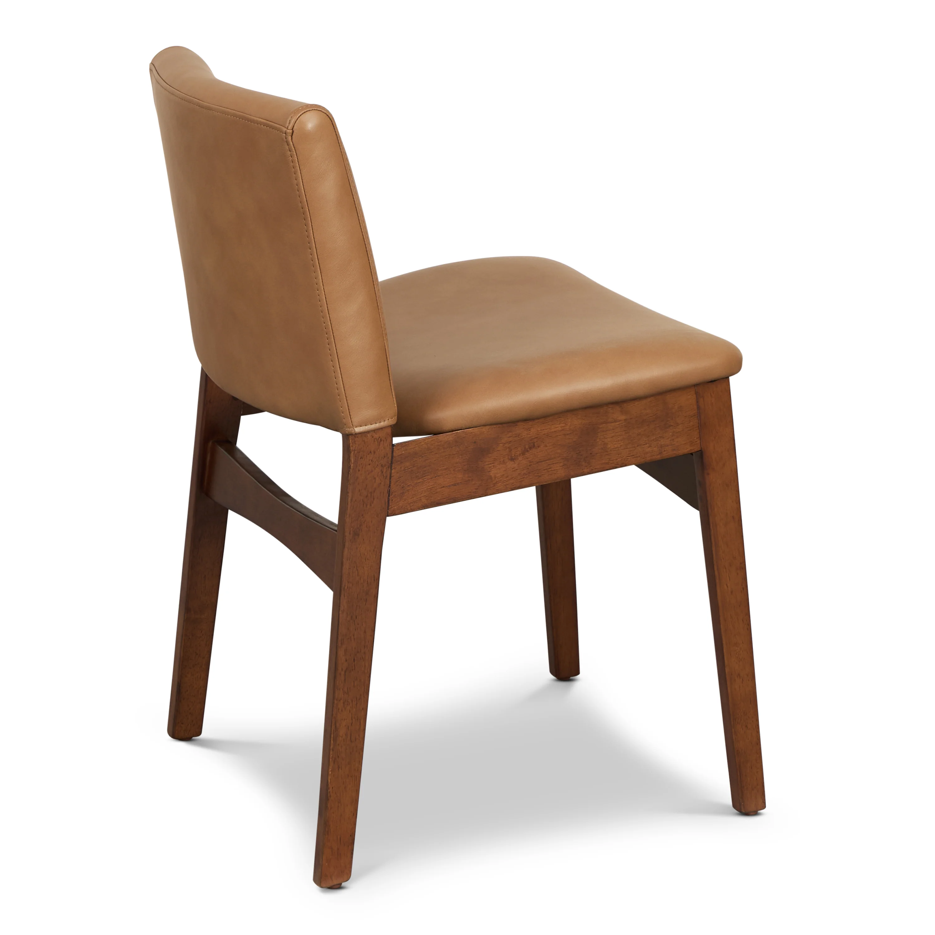 Oliva Leather Dining Chair | Tan/Walnut - Image 6