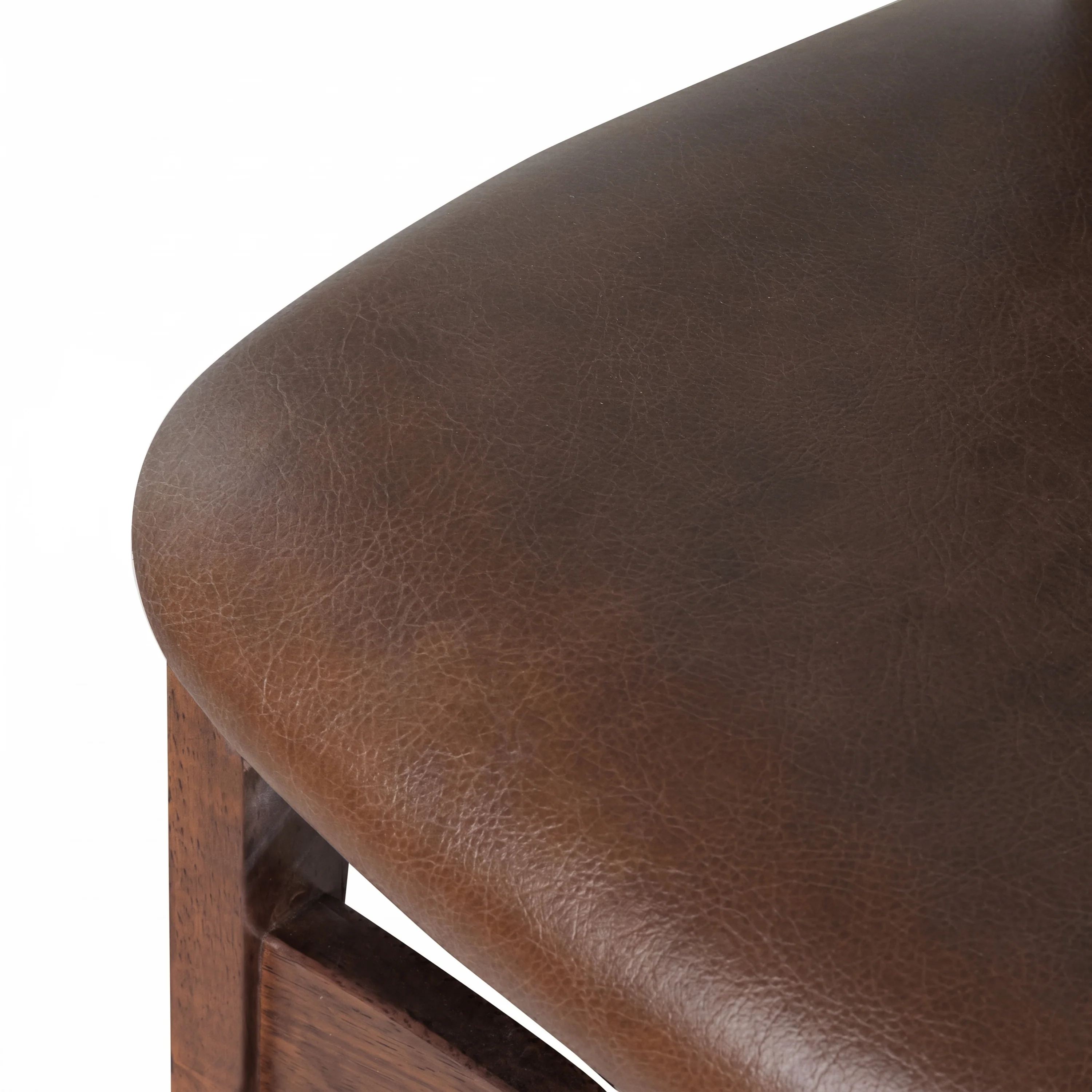 Oliva Leather Dining Chair | Brown/Walnut - Image 10