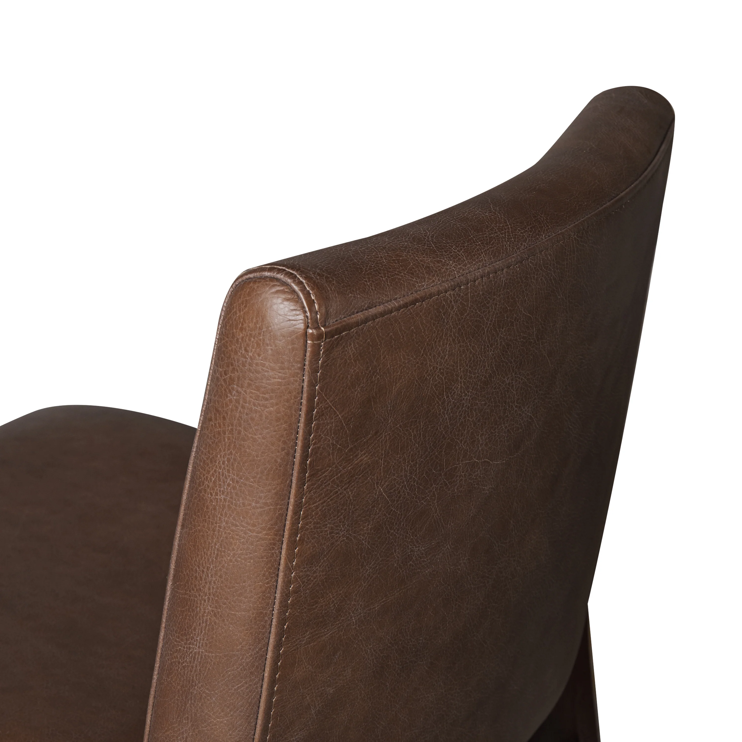 Oliva Leather Dining Chair | Brown/Walnut - Image 11