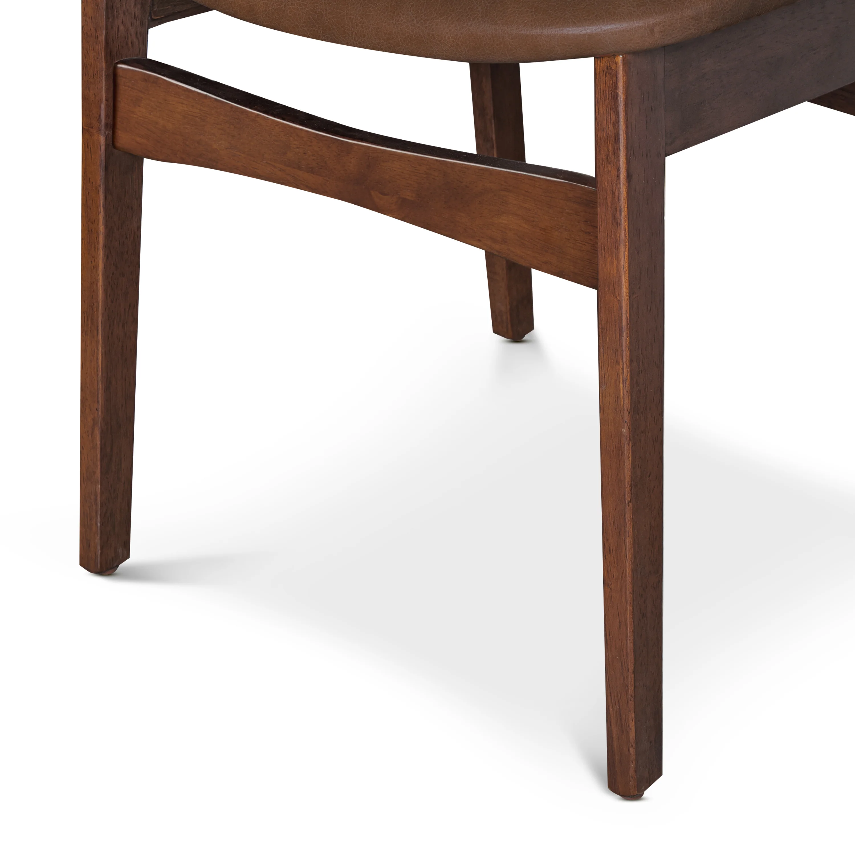 Oliva Leather Dining Chair | Brown/Walnut - Image 12