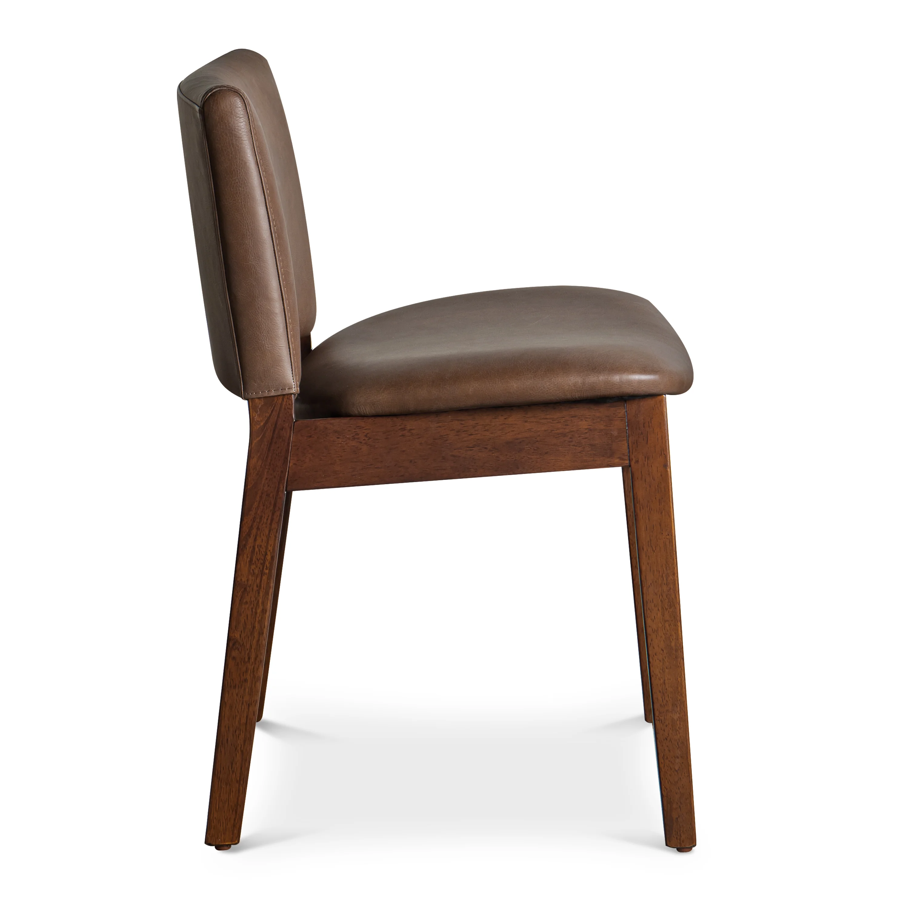Oliva Leather Dining Chair | Brown/Walnut - Image 5
