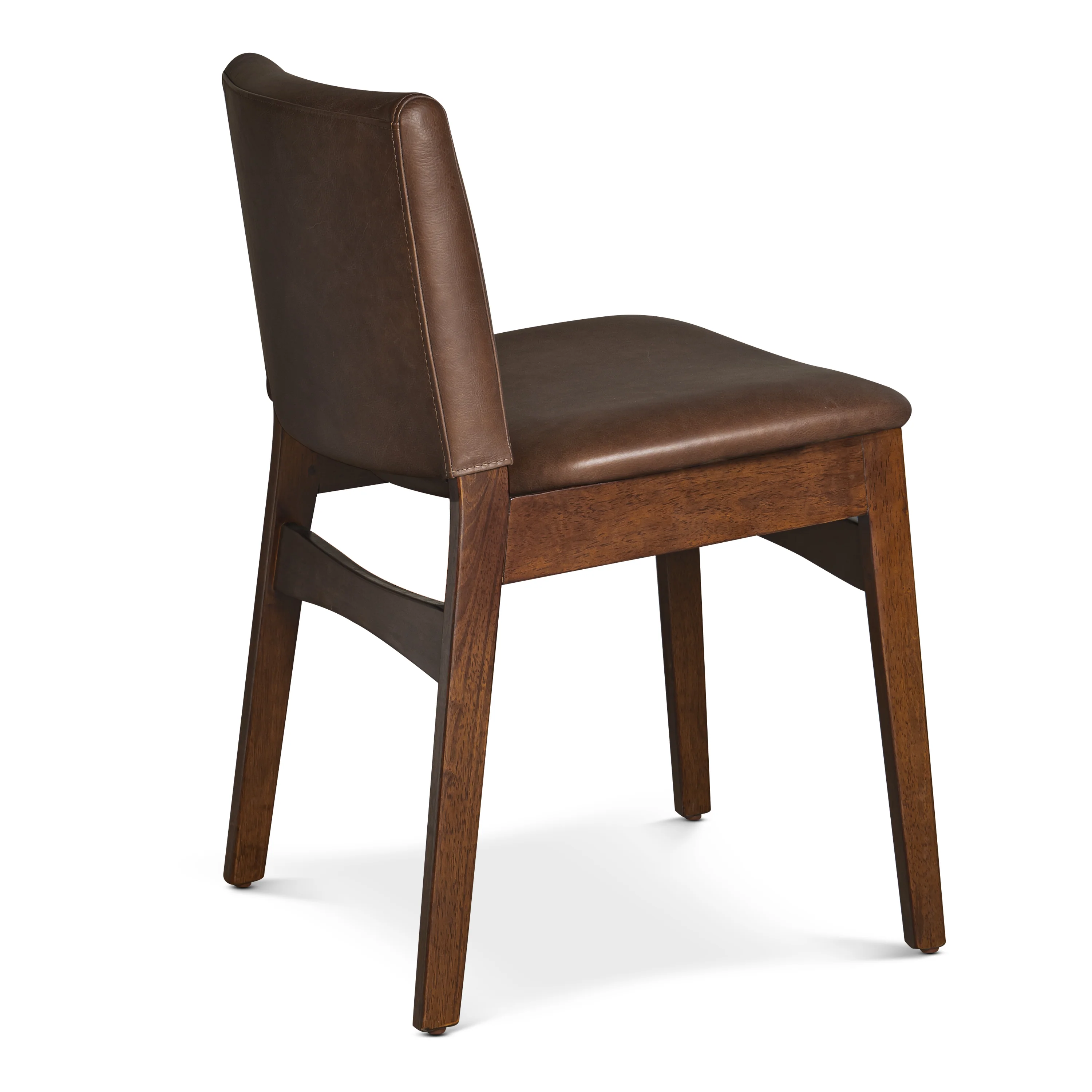 Oliva Leather Dining Chair | Brown/Walnut - Image 6