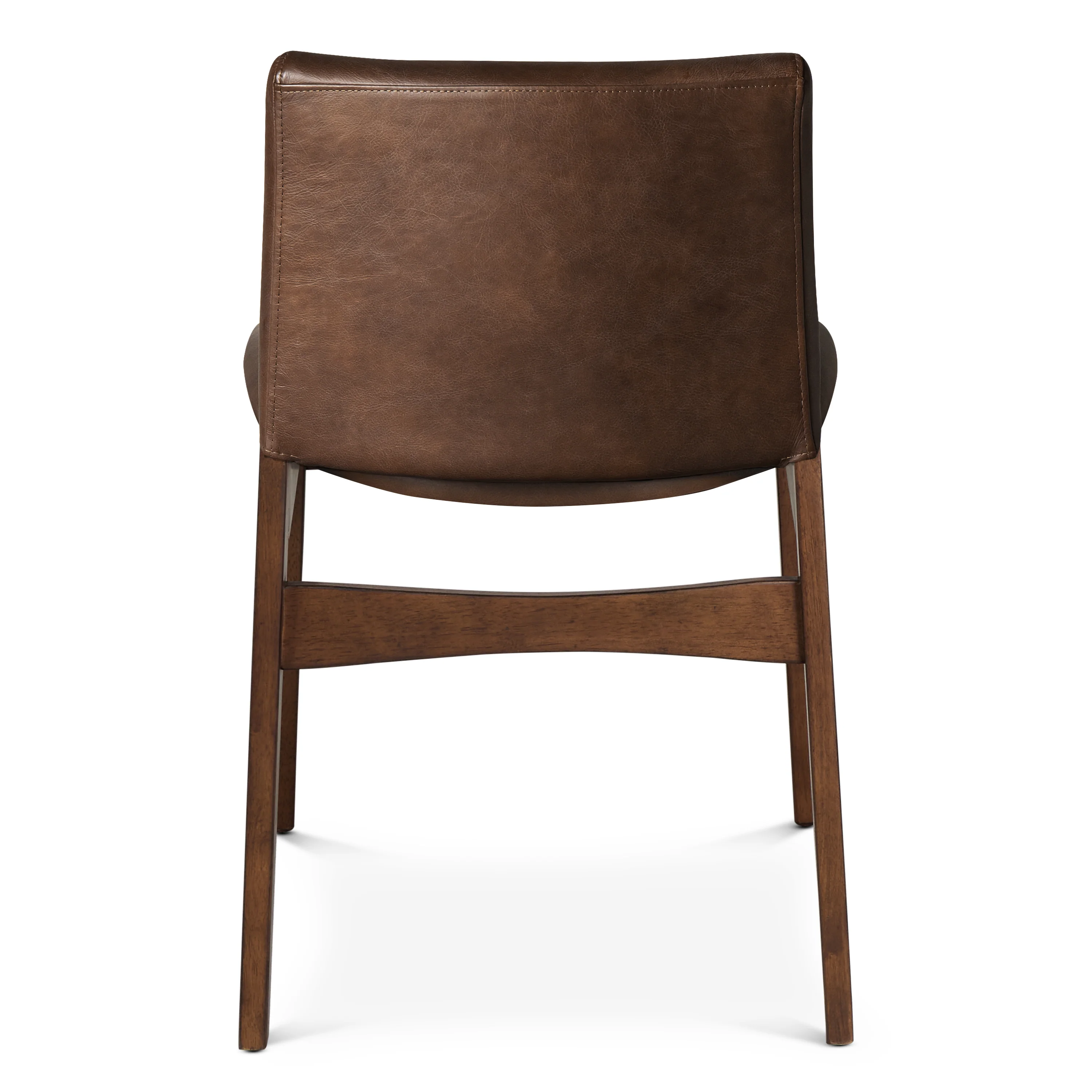Oliva Leather Dining Chair | Brown/Walnut - Image 7