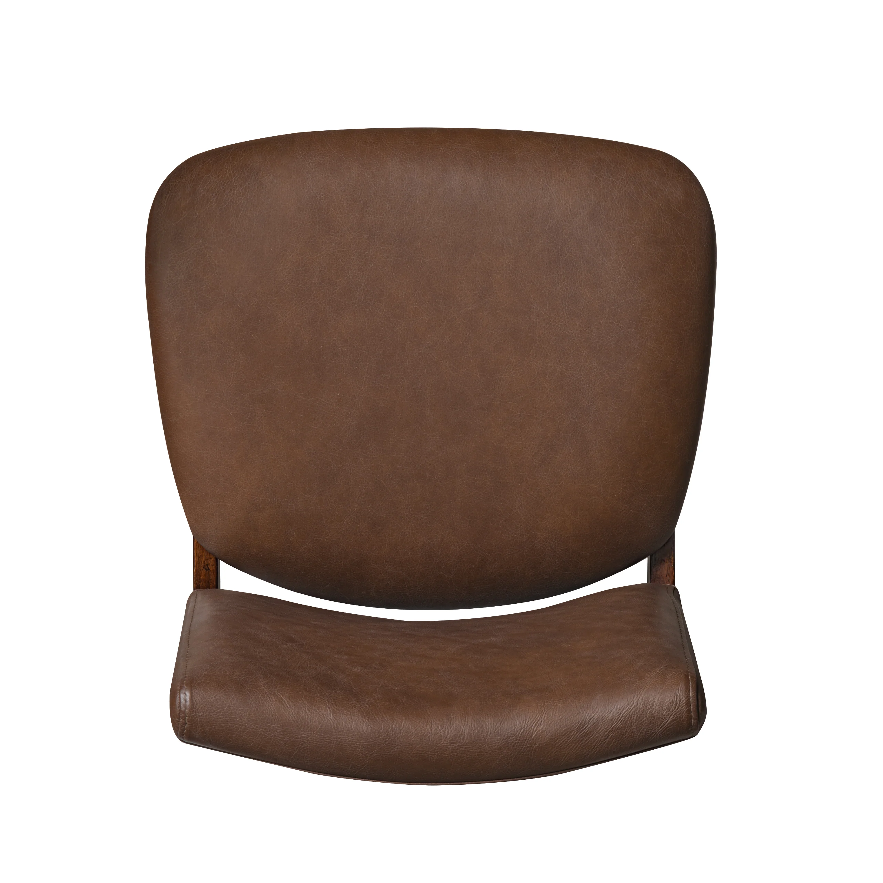 Oliva Leather Dining Chair | Brown/Walnut - Image 8