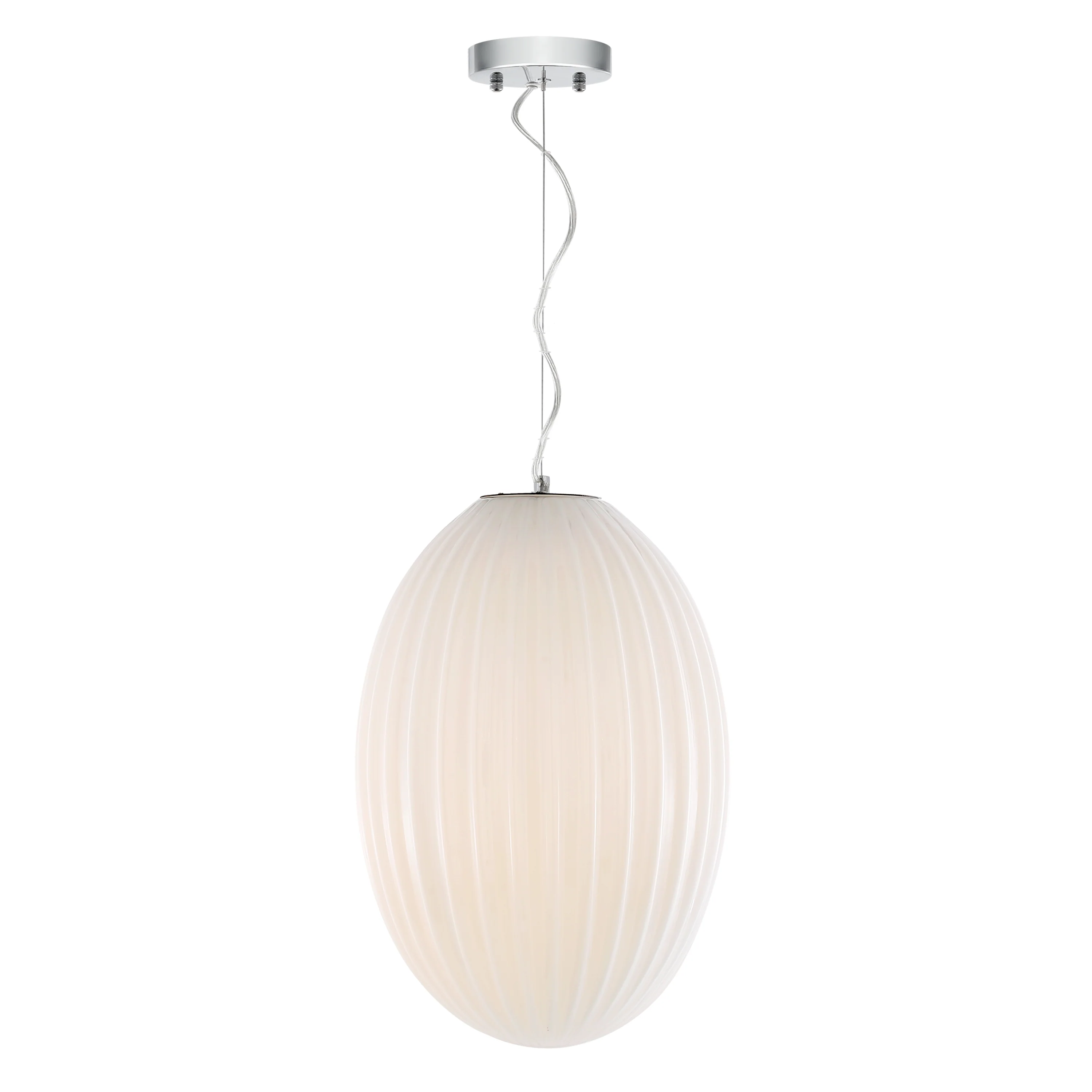 Opal 12" Glass Pendant Light | Chrome/Opal