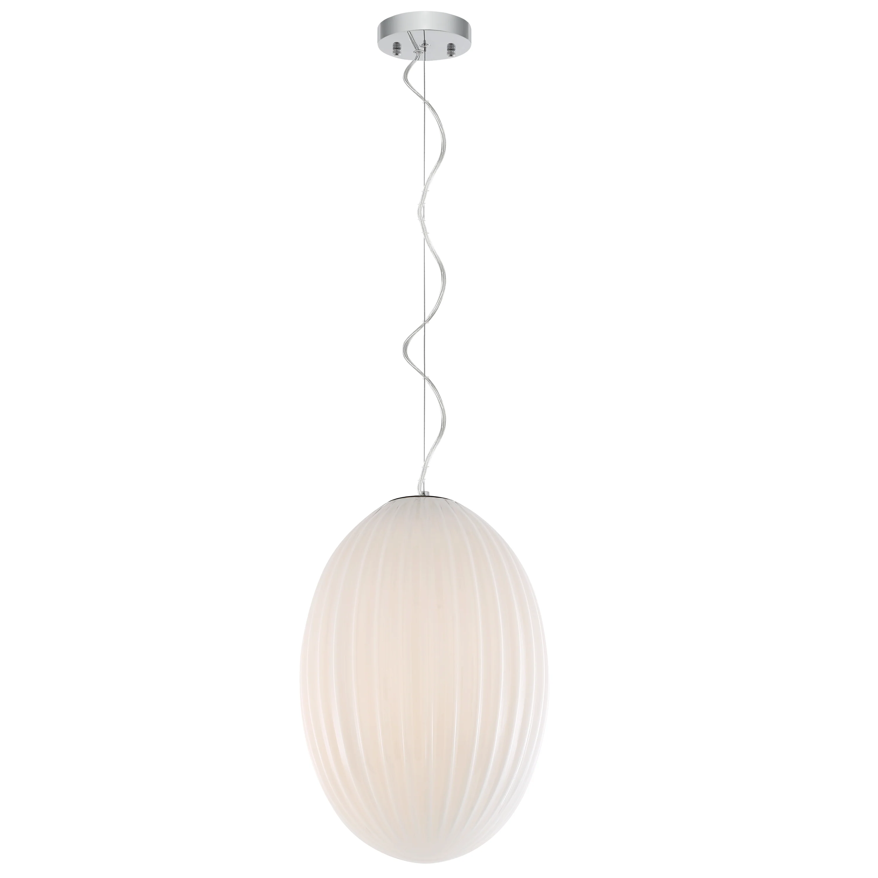 Opal 12" Glass Pendant Light | Chrome/Opal - Image 10