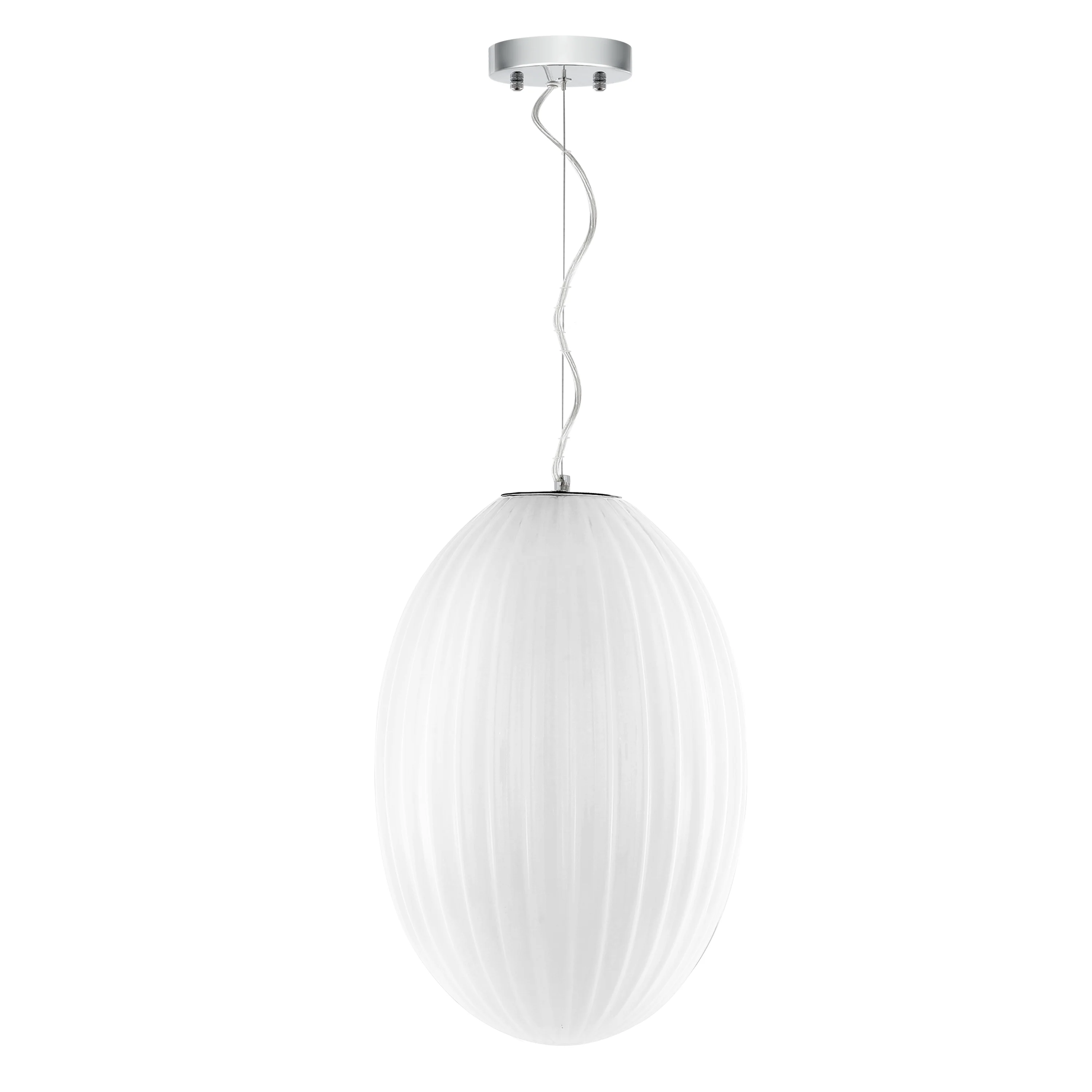 Opal 12" Glass Pendant Light | Chrome/Opal - Image 11