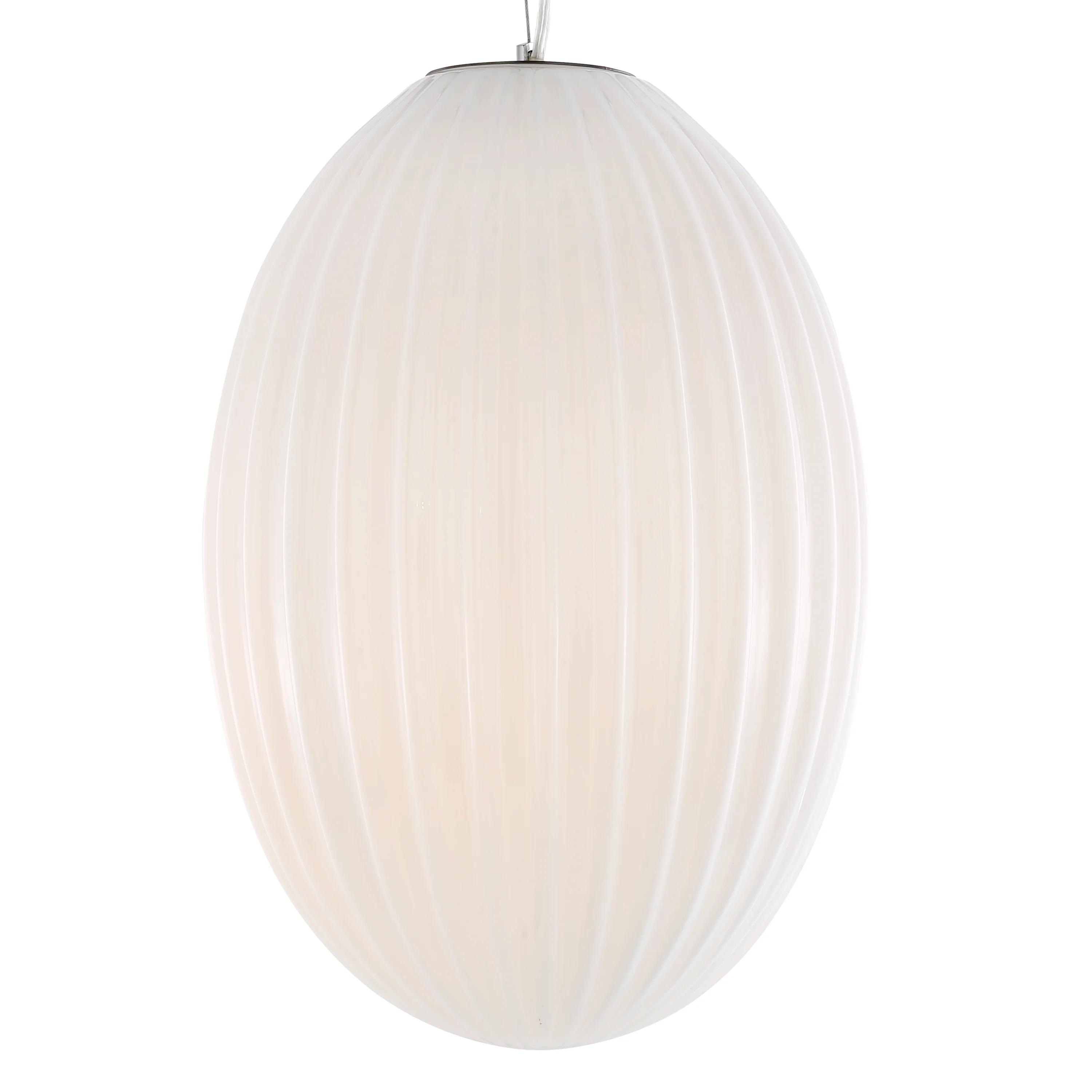 Opal 12" Glass Pendant Light | Chrome/Opal - Image 12