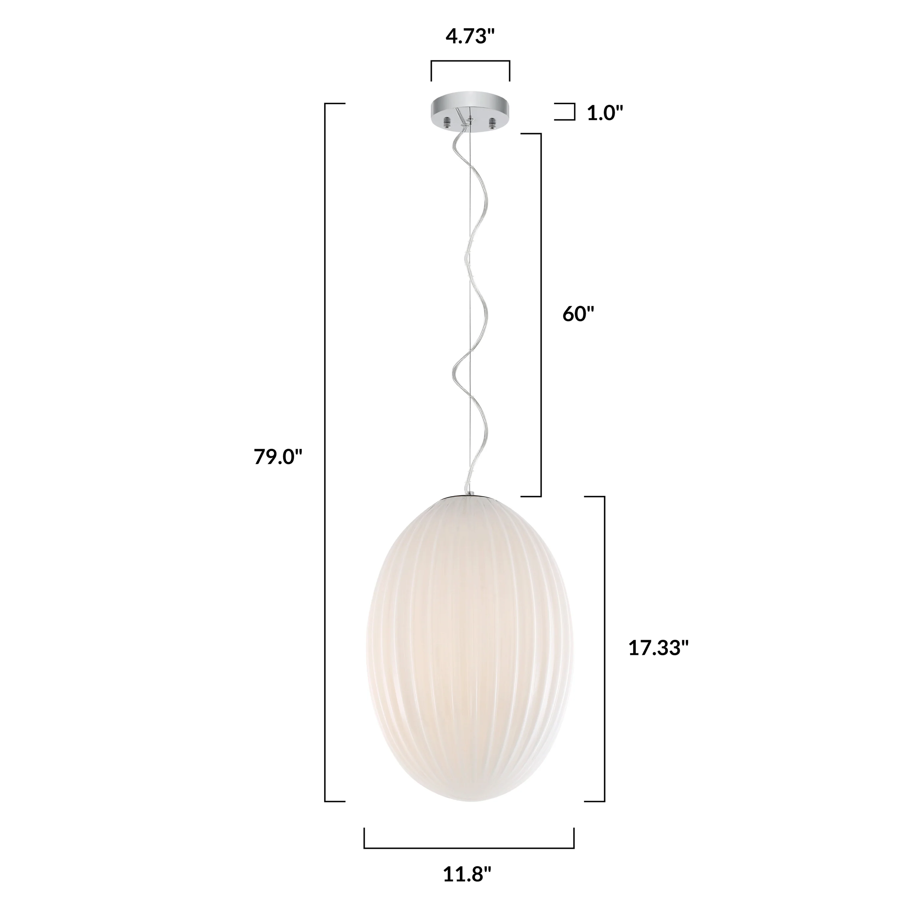 Opal 12" Glass Pendant Light | Chrome/Opal - Image 16