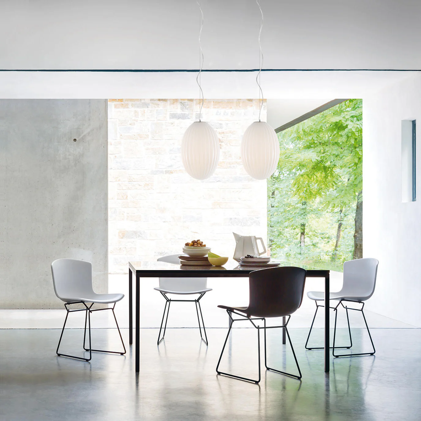 Opal 12" Glass Pendant Light | Chrome/Opal - Image 6