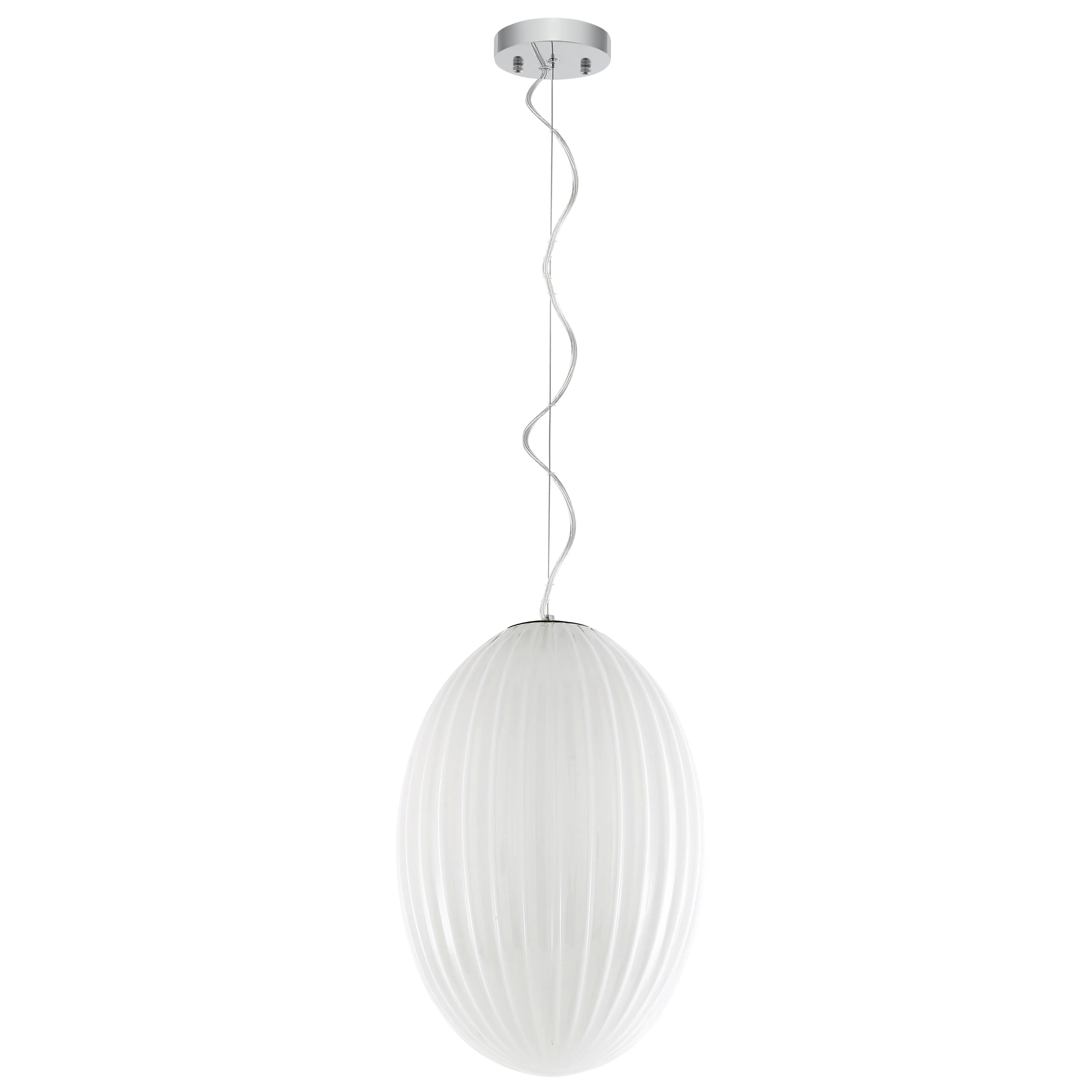 Opal 12" Glass Pendant Light | Chrome/Opal - Image 7