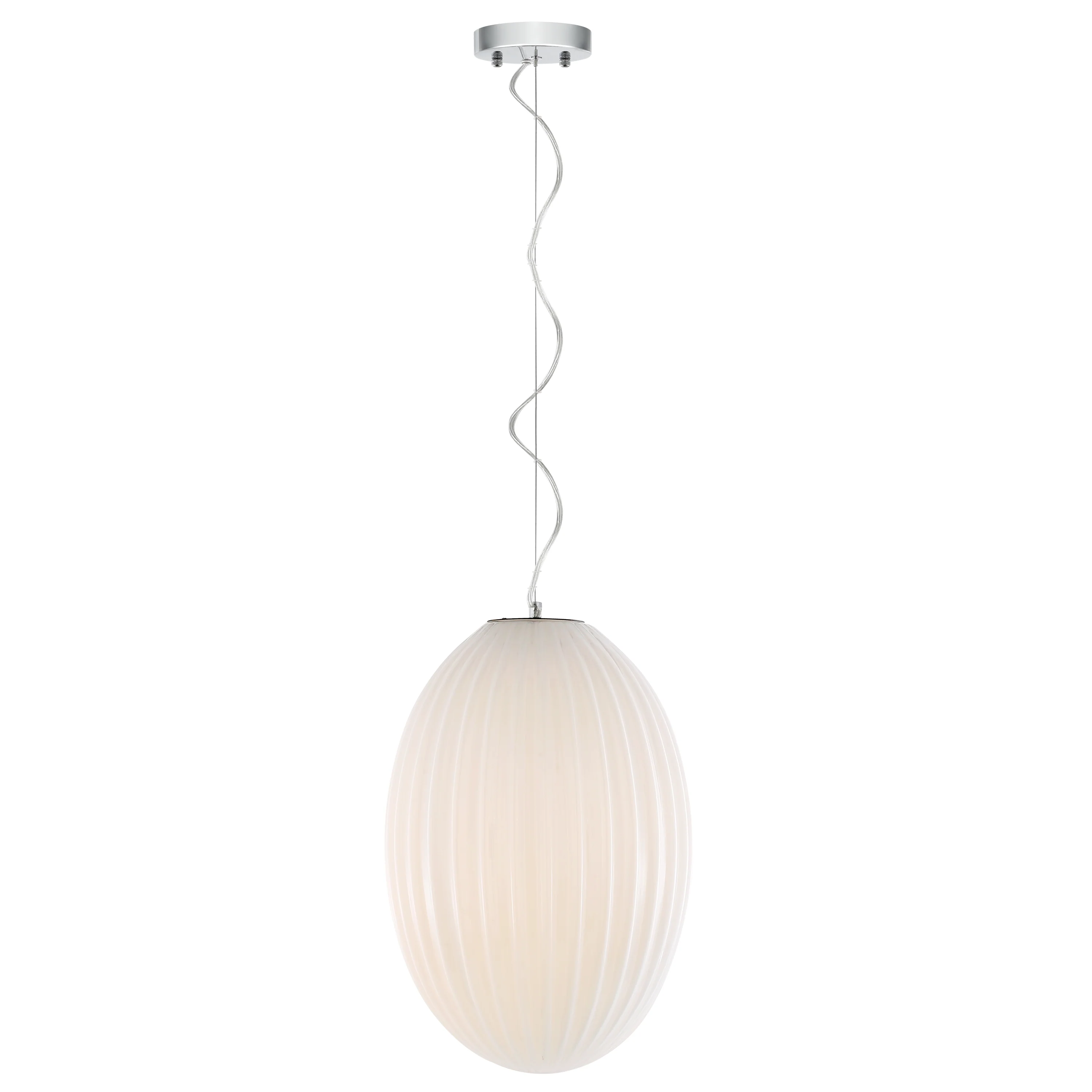 Opal 12" Glass Pendant Light | Chrome/Opal - Image 8