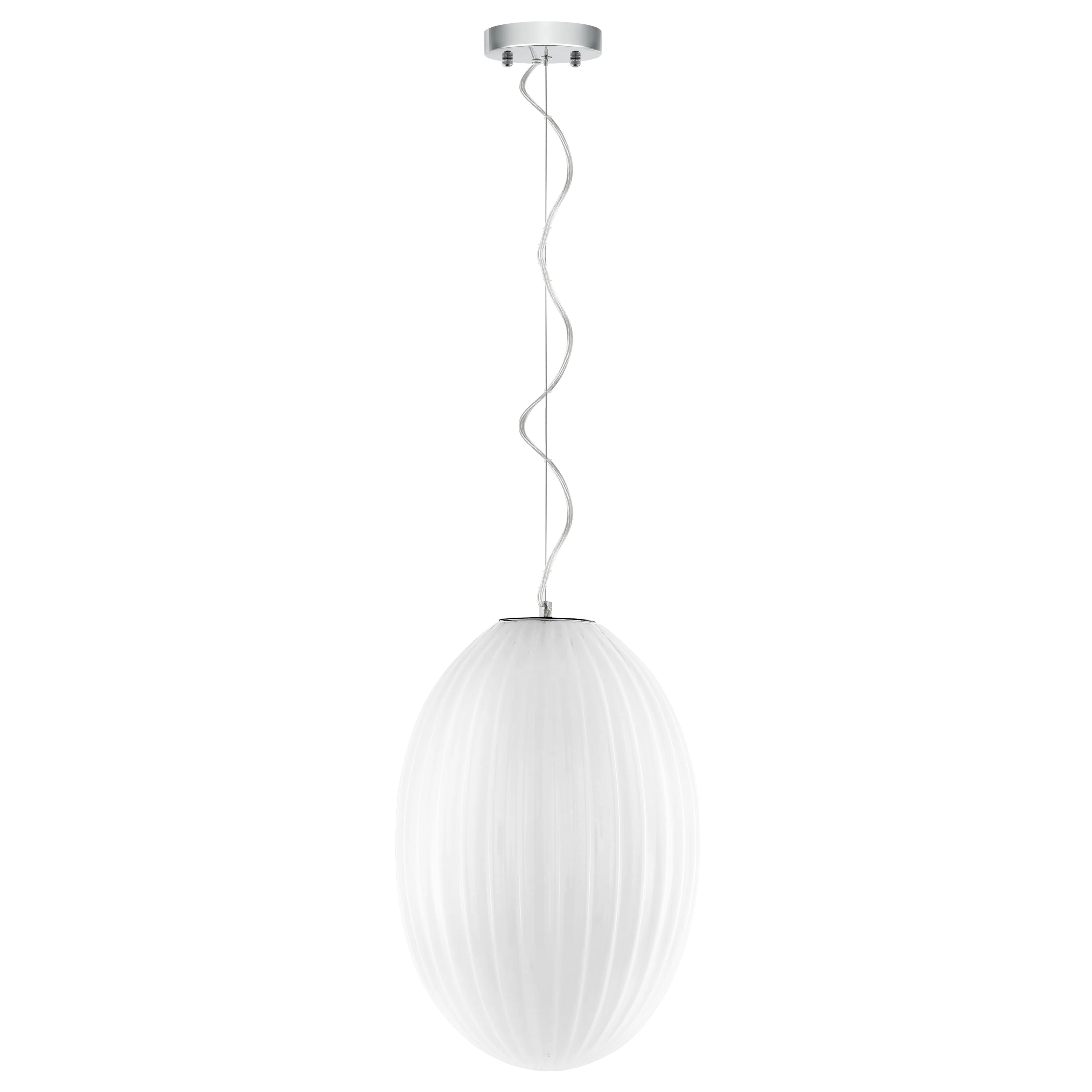 Opal 12" Glass Pendant Light | Chrome/Opal - Image 9