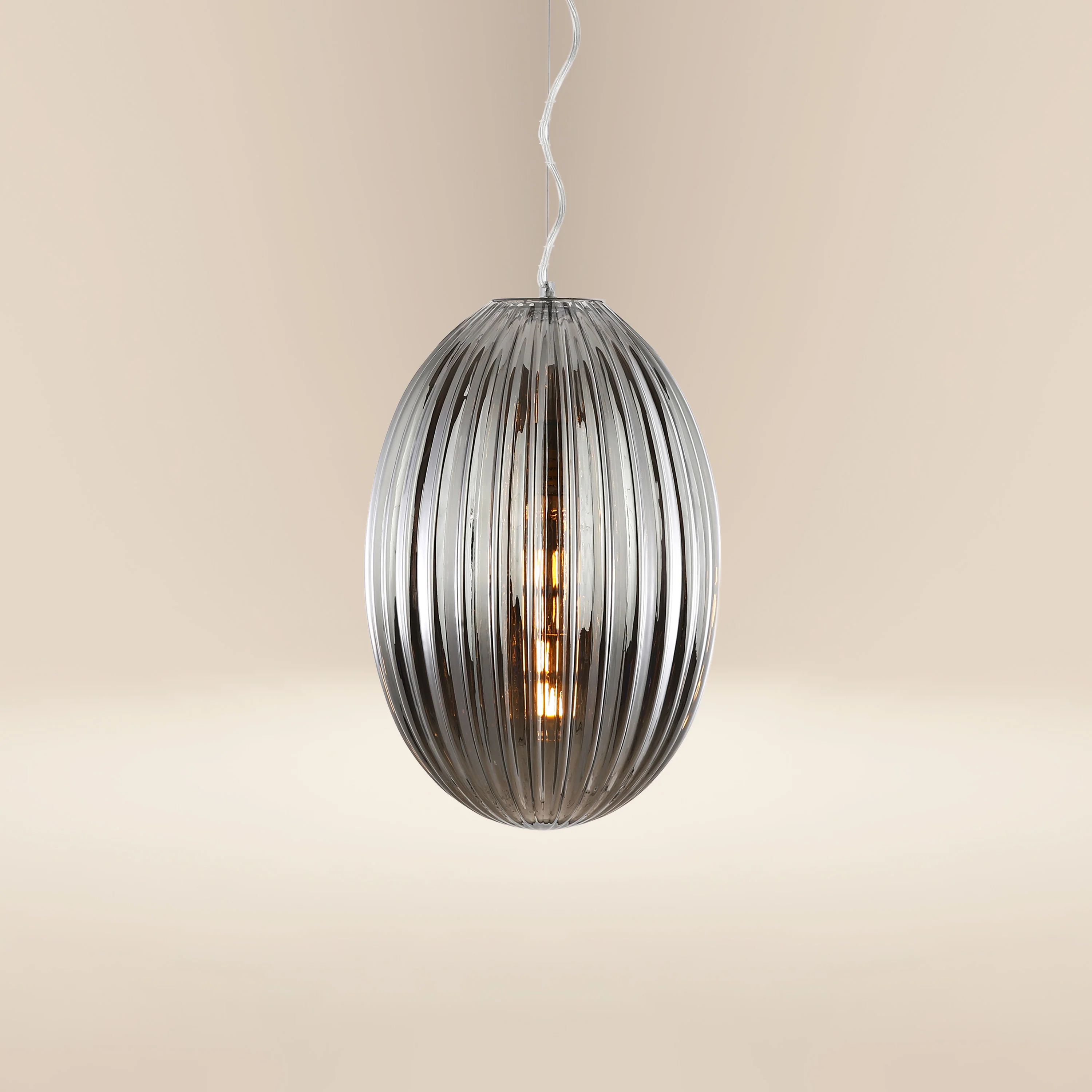 Opal 12" Glass Pendant Light | Chrome/Smokey