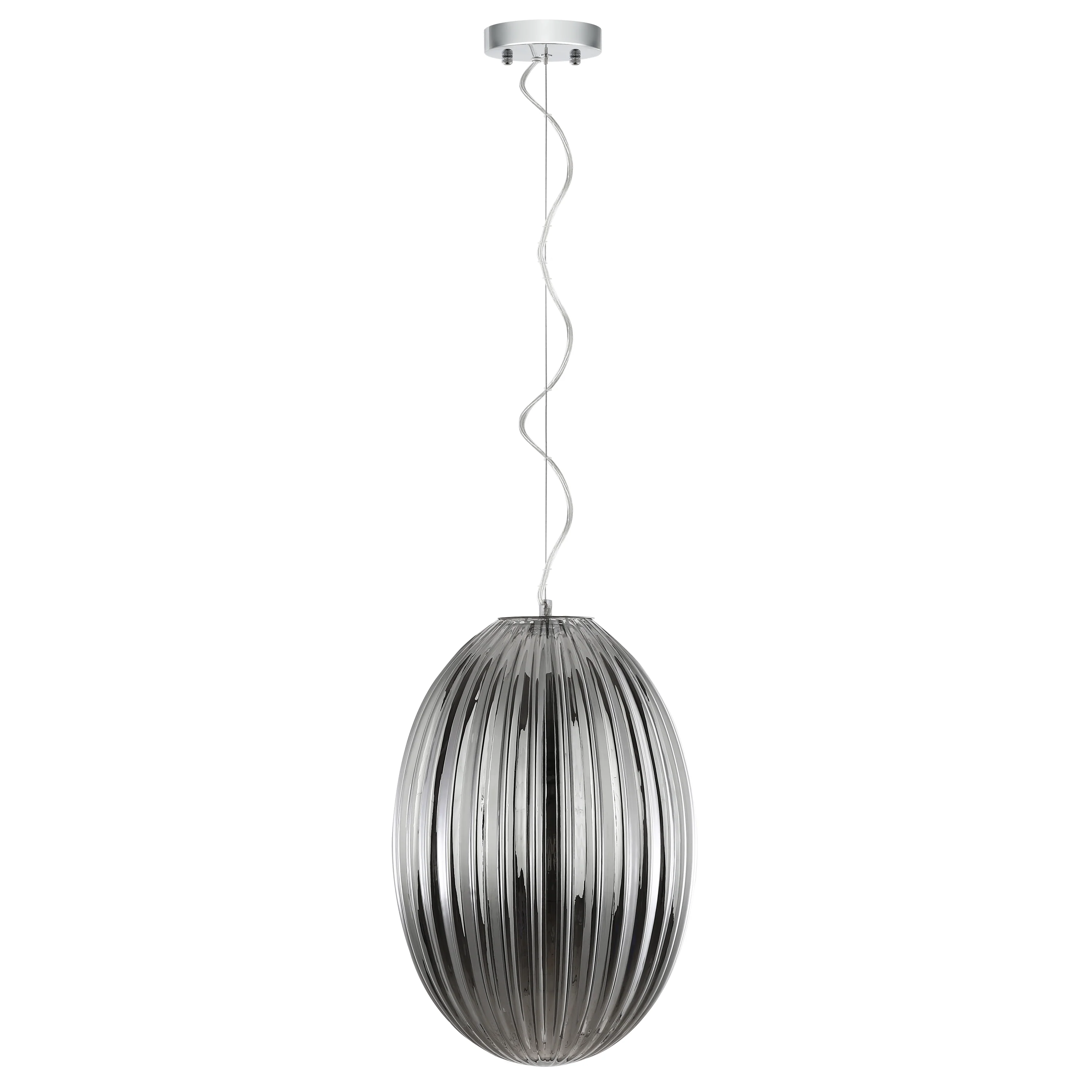 Opal 12" Glass Pendant Light | Chrome/Smokey - Image 10