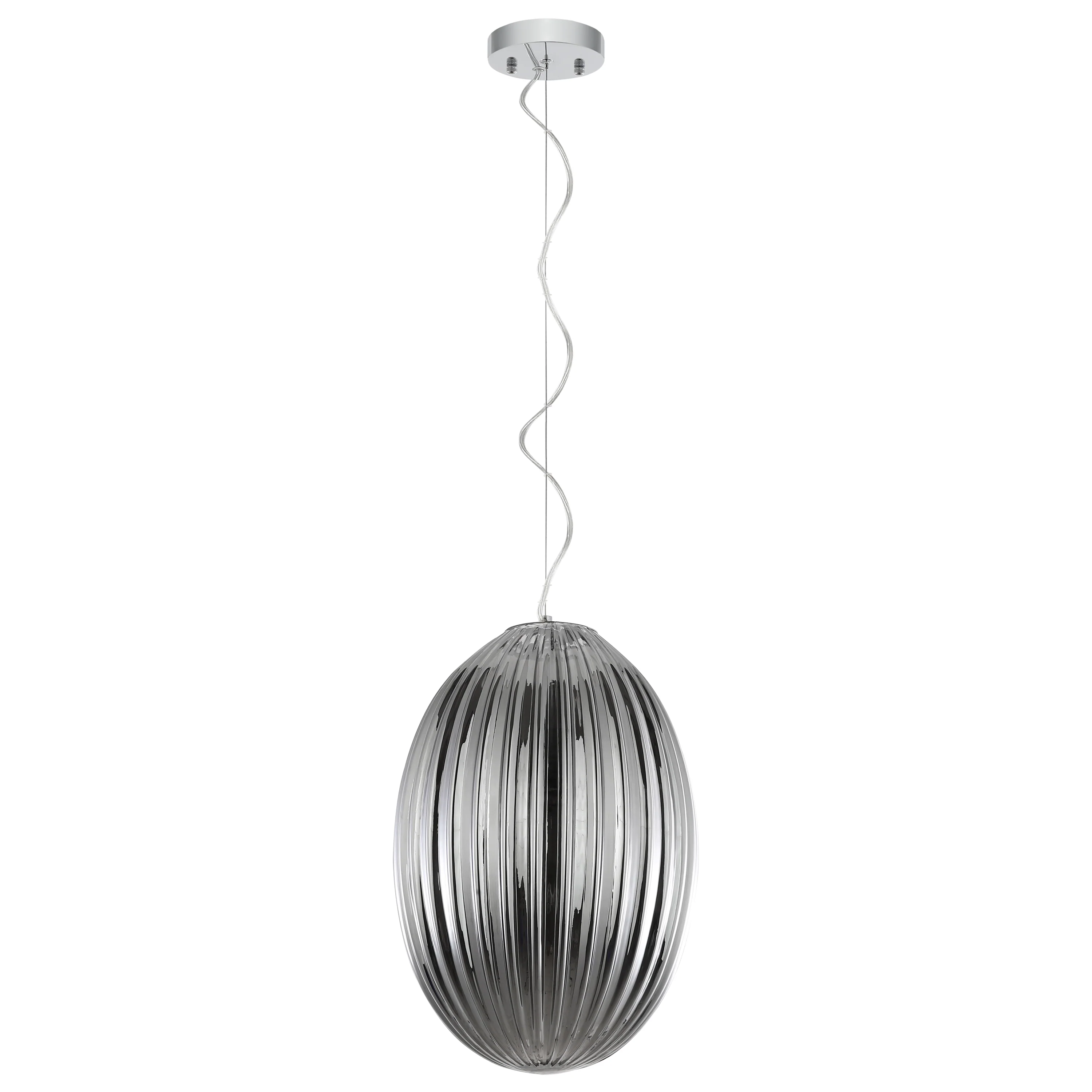Opal 12" Glass Pendant Light | Chrome/Smokey - Image 11