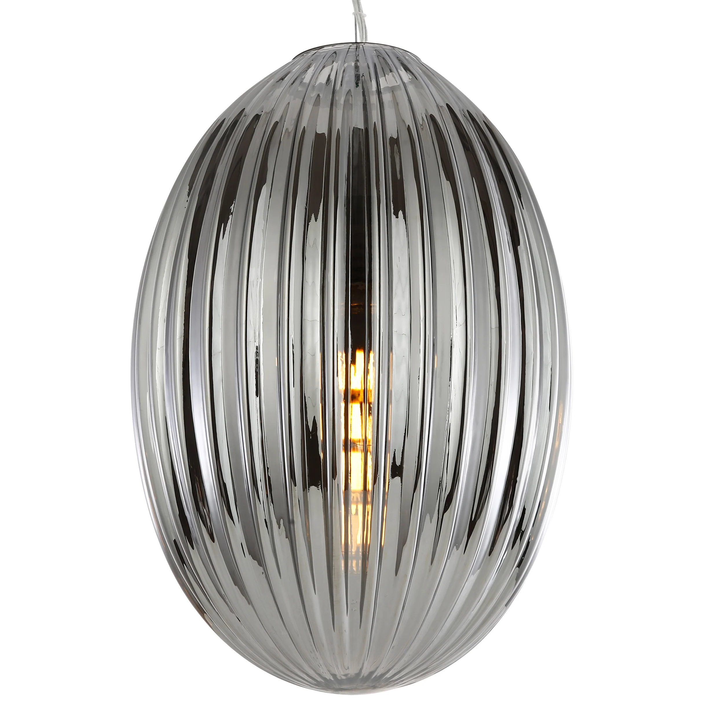Opal 12" Glass Pendant Light | Chrome/Smokey - Image 14