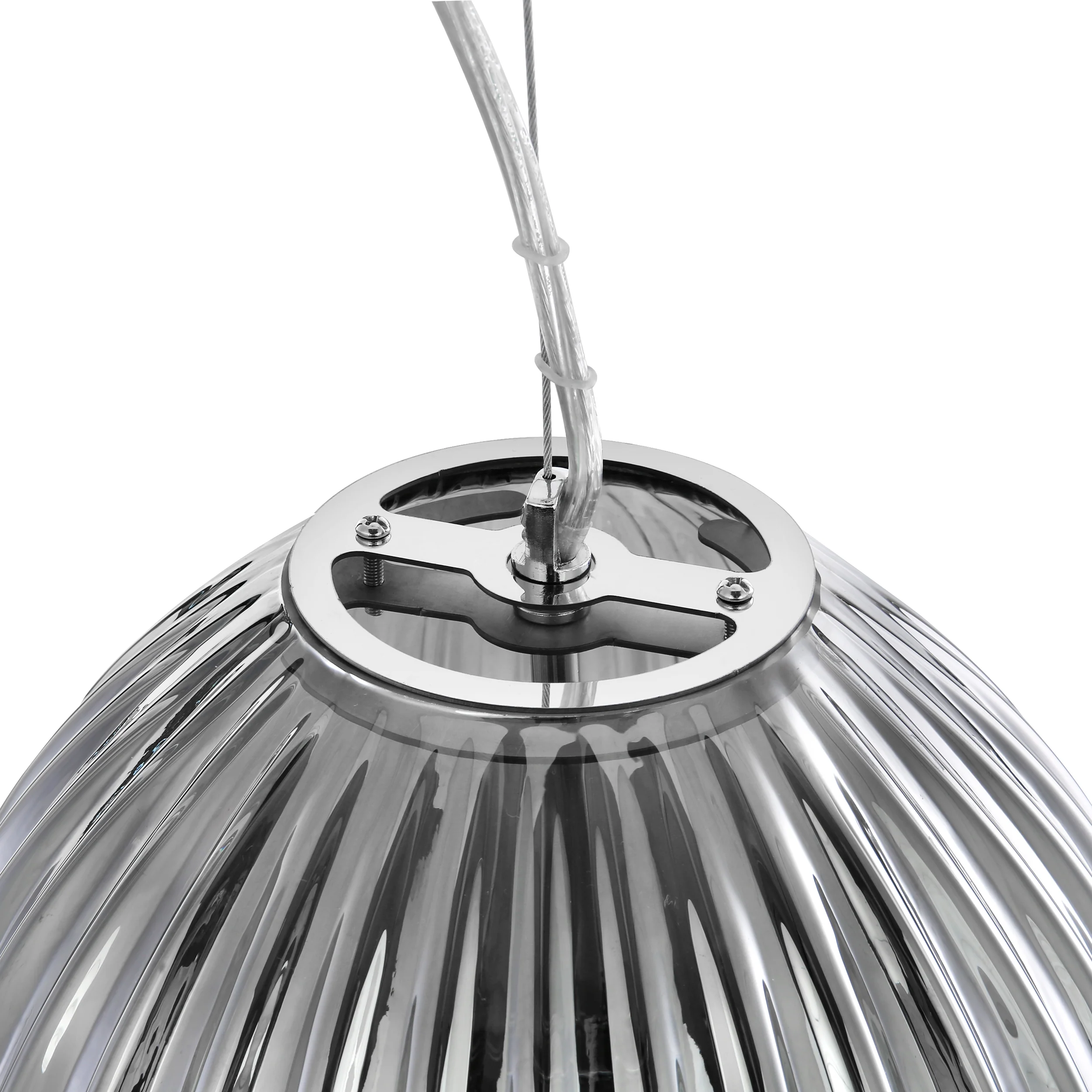 Opal 12" Glass Pendant Light | Chrome/Smokey - Image 16