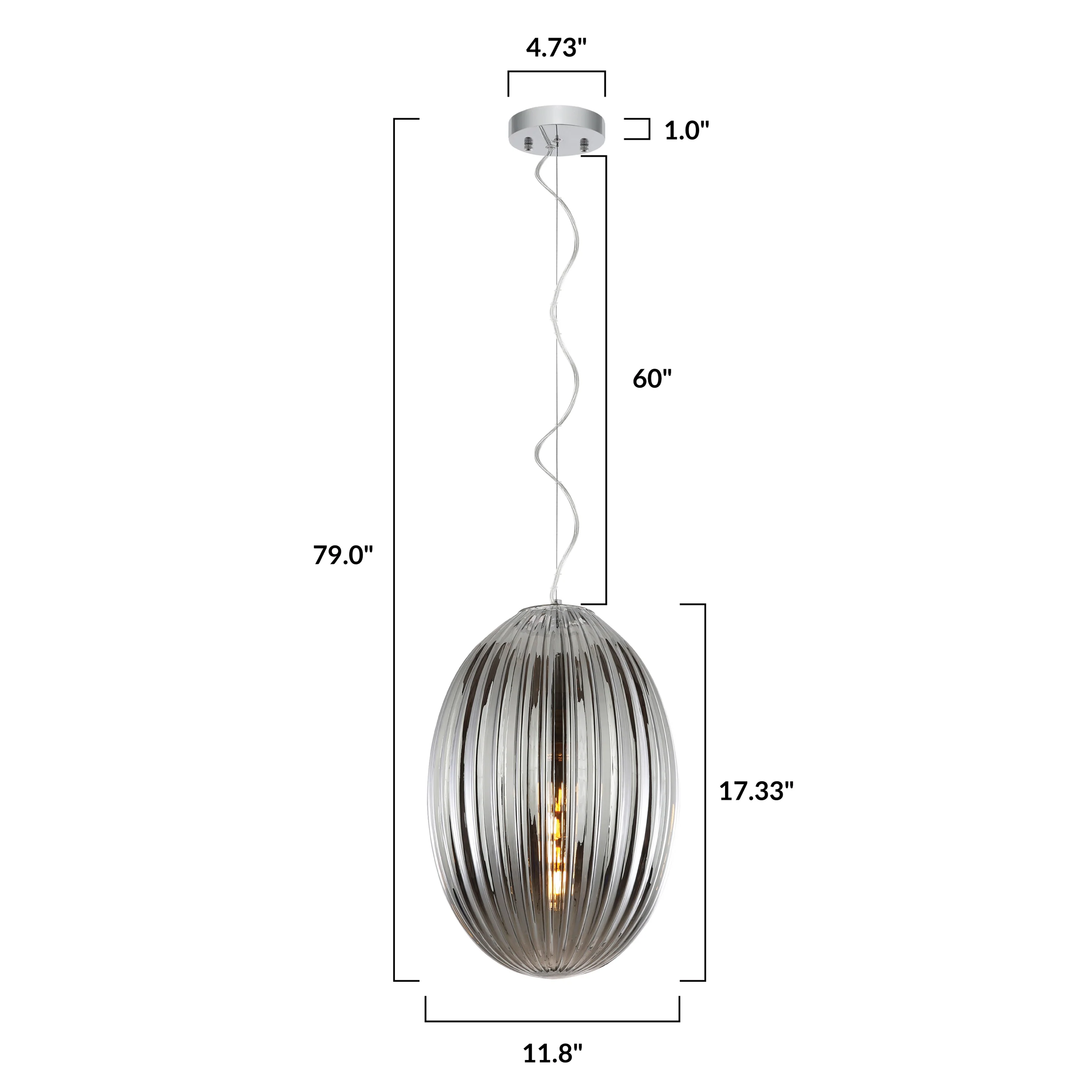 Opal 12" Glass Pendant Light | Chrome/Smokey - Image 18