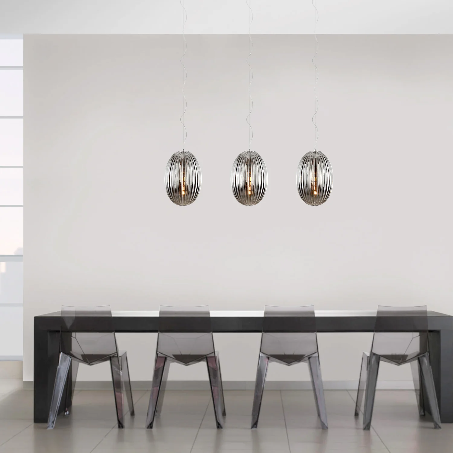 Opal 12" Glass Pendant Light | Chrome/Smokey - Image 5