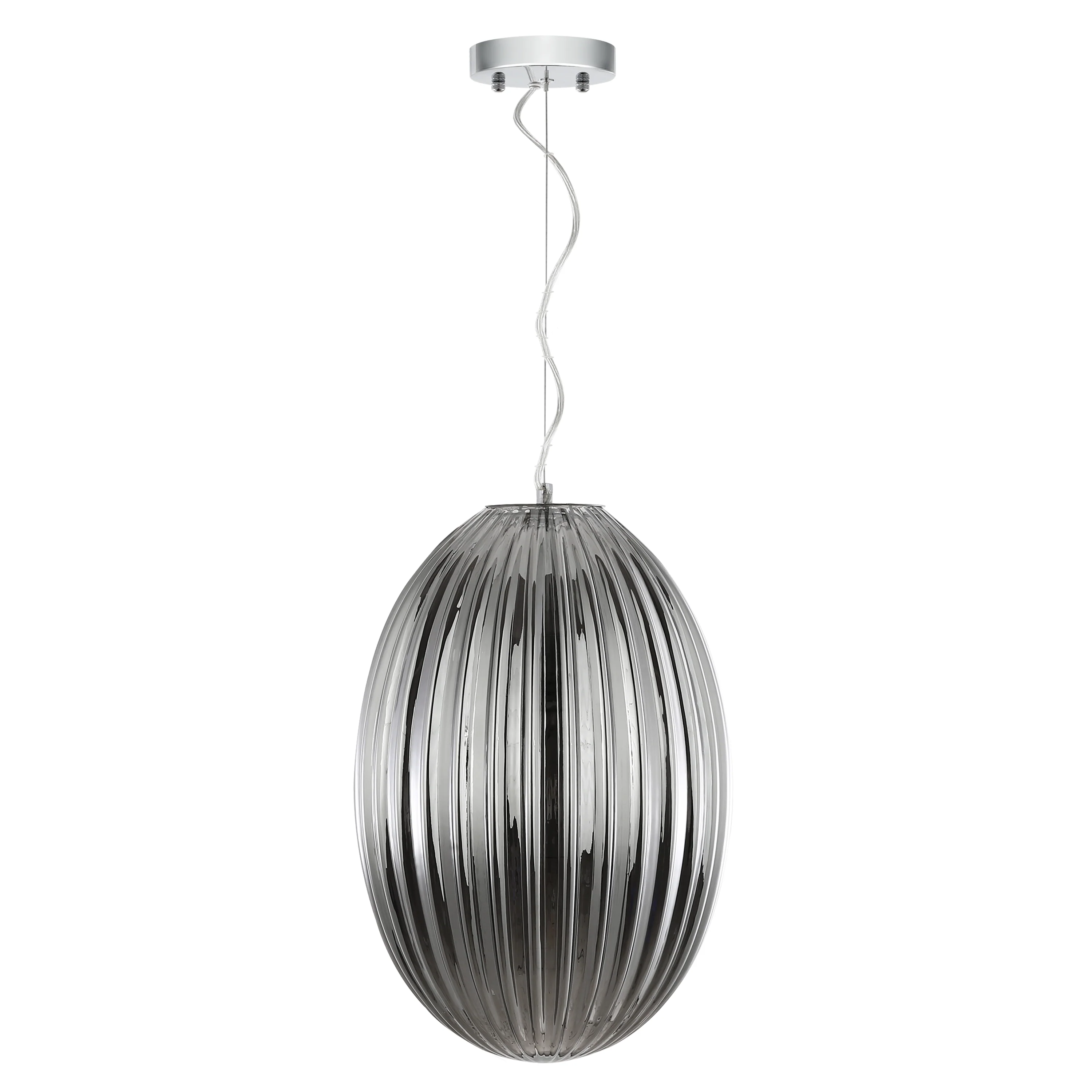 Opal 12" Glass Pendant Light | Chrome/Smokey - Image 7