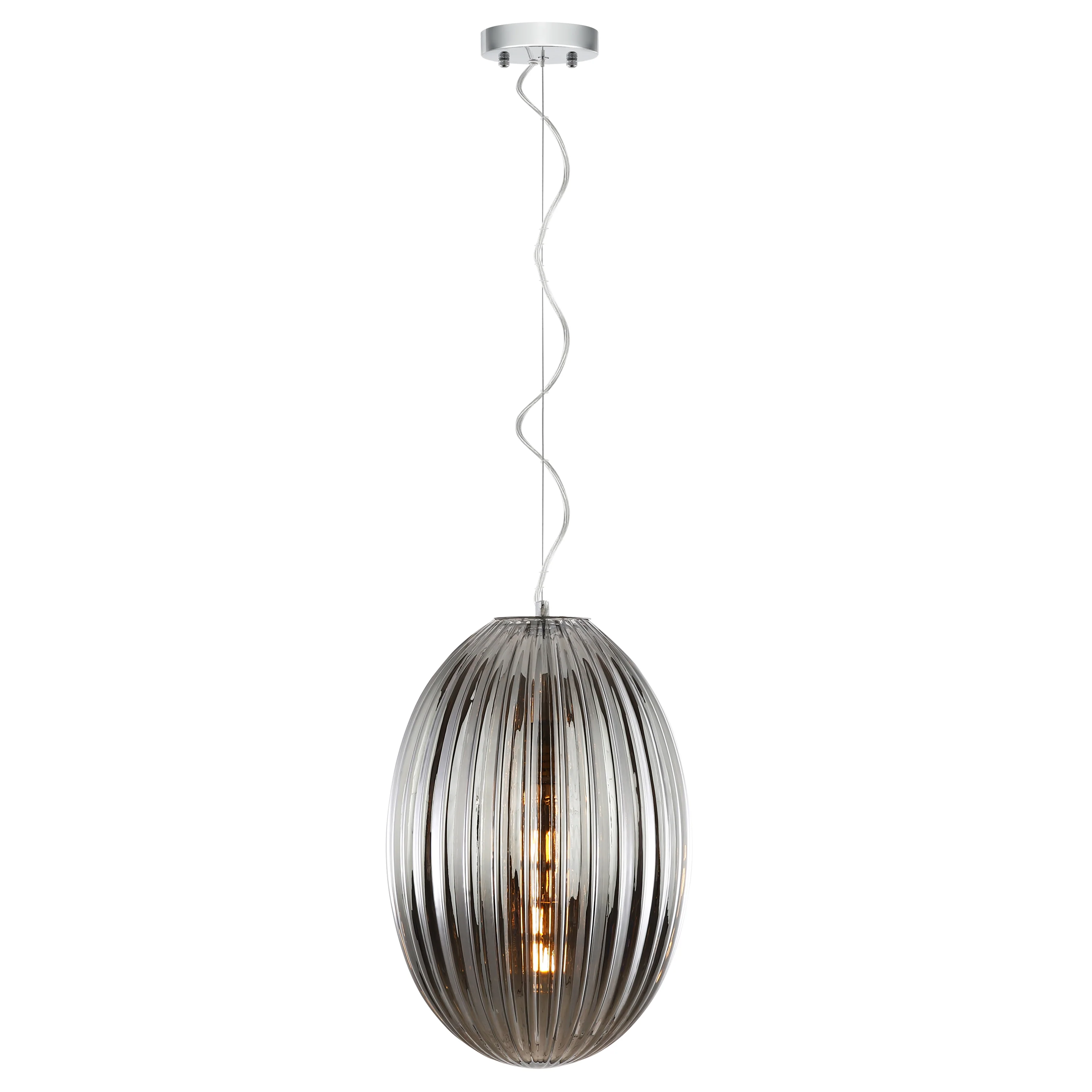 Opal 12" Glass Pendant Light | Chrome/Smokey - Image 9
