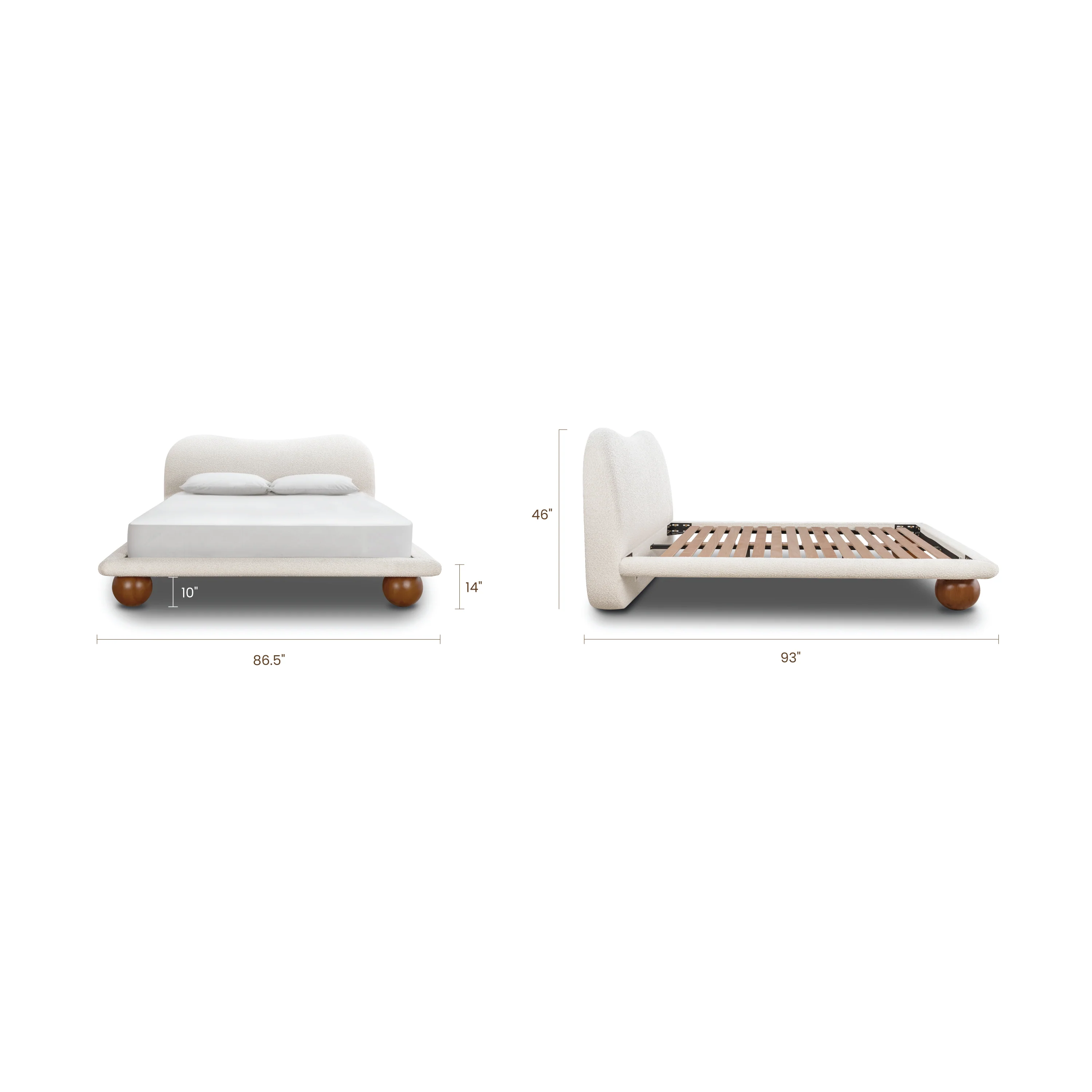 Orbit Bed | Froth White Boucle | King - Image 12