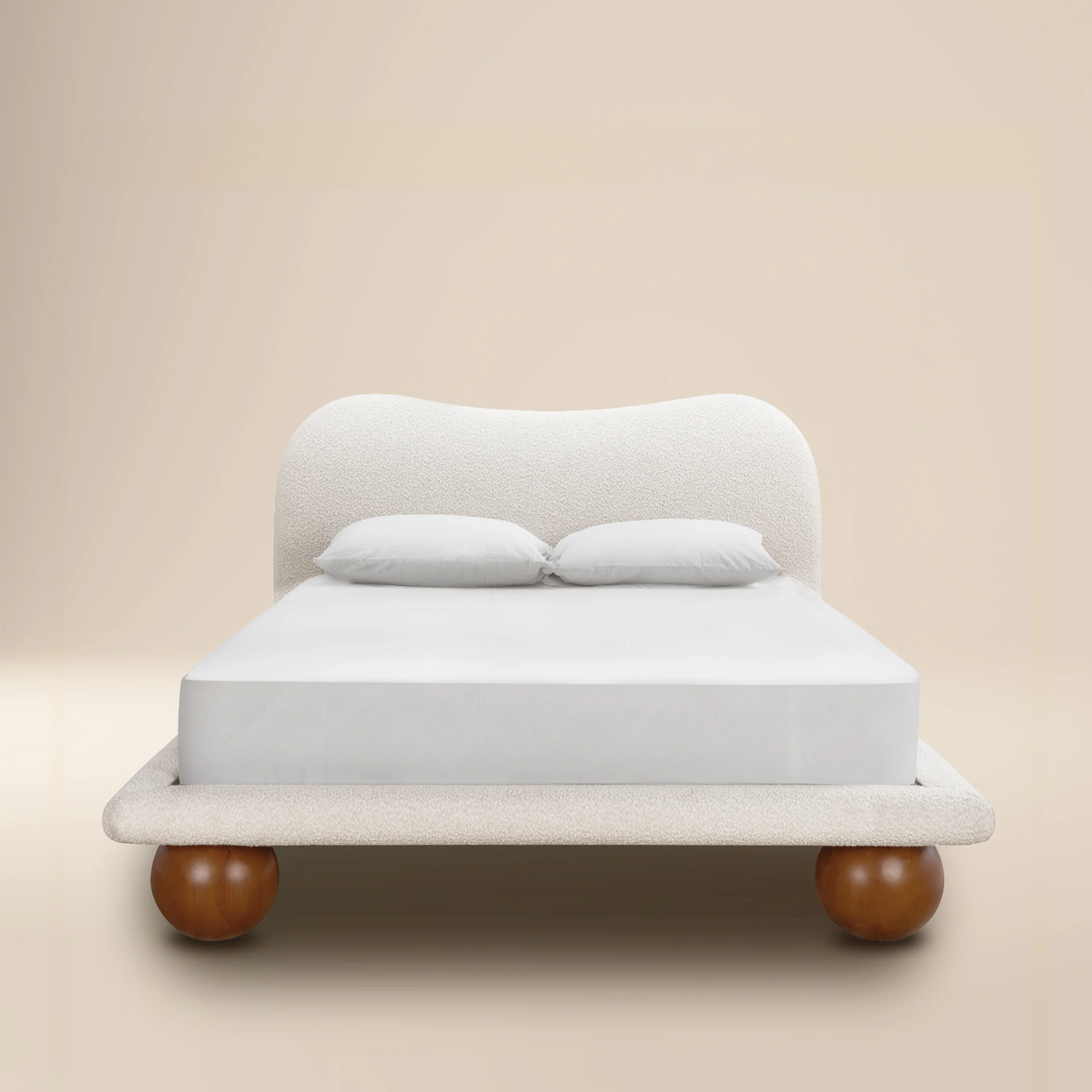 Orbit Bed | Froth White Boucle | Queen
