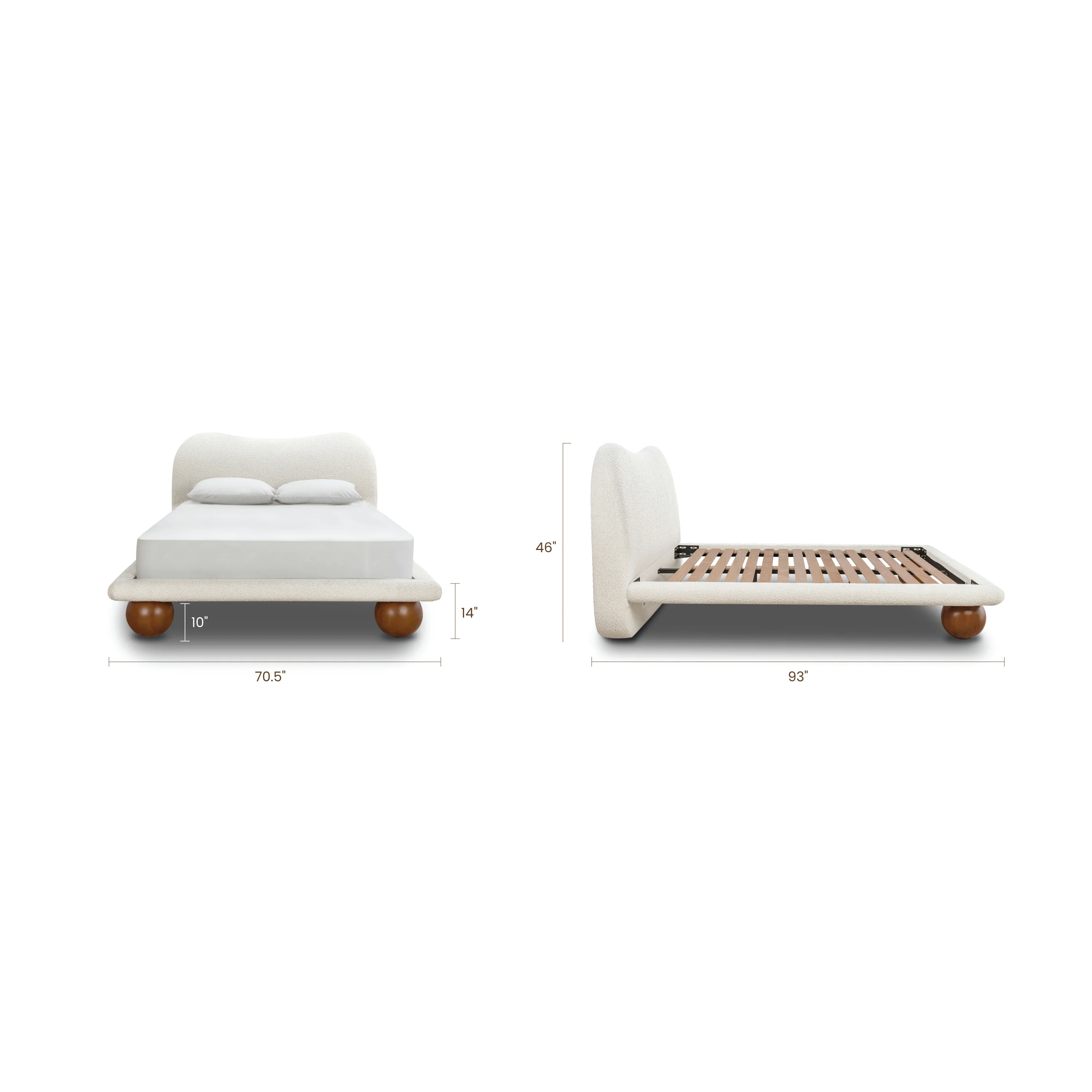 Orbit Bed | Froth White Boucle | Queen - Image 13
