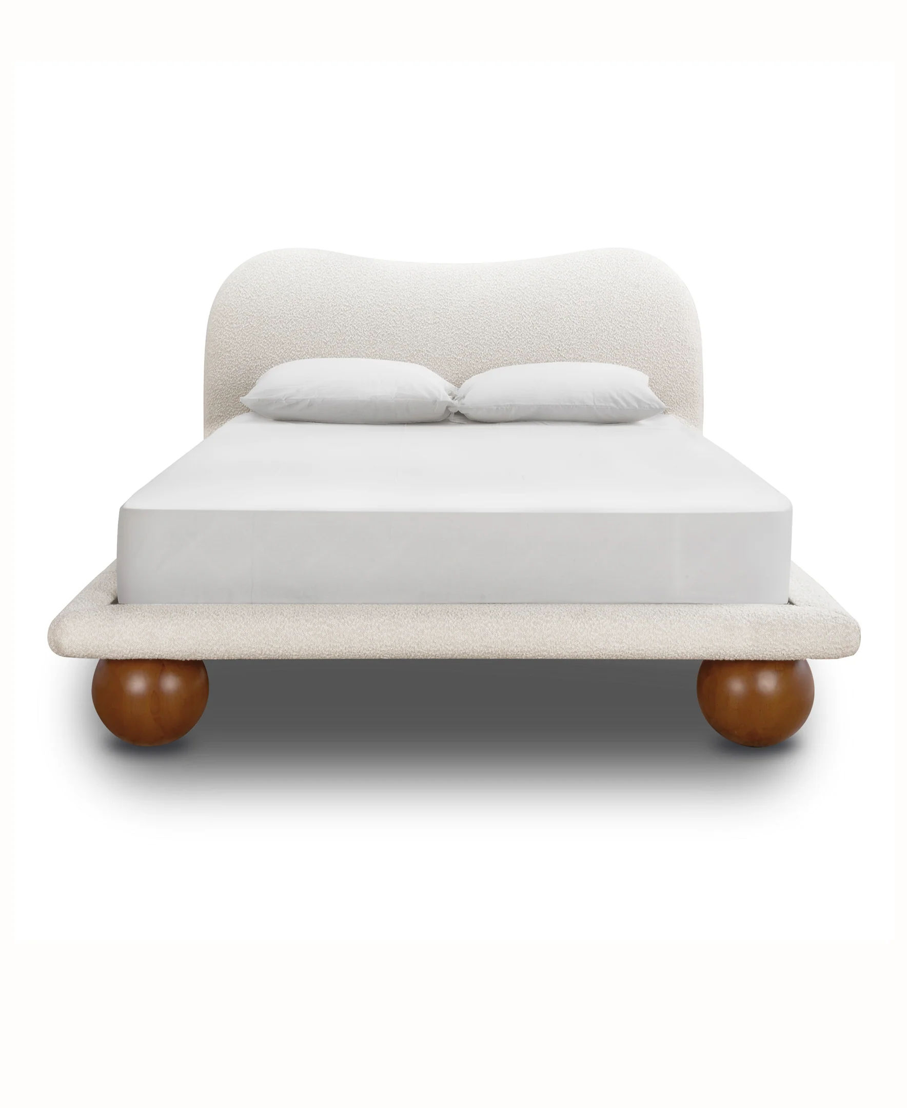 Orbit Bed | Froth White Boucle | Queen - Image 3