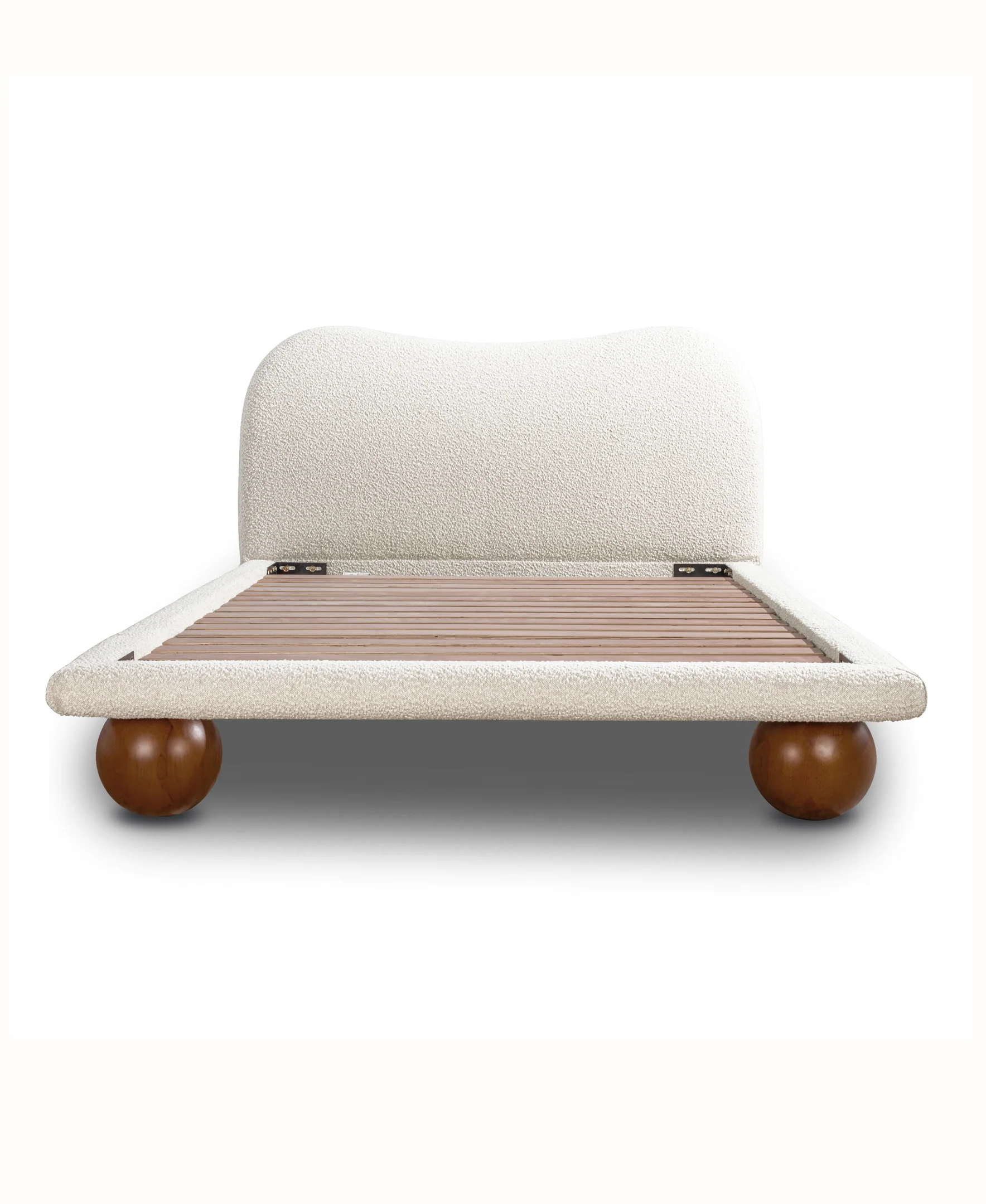 Orbit Bed | Froth White Boucle | Queen - Image 4