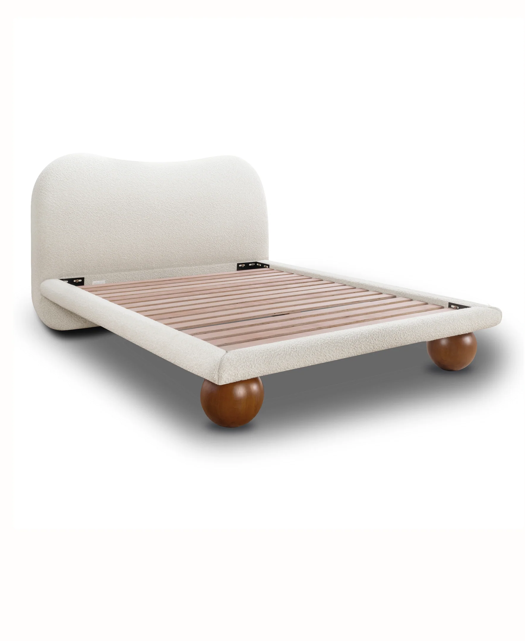 Orbit Bed | Froth White Boucle | Queen - Image 5